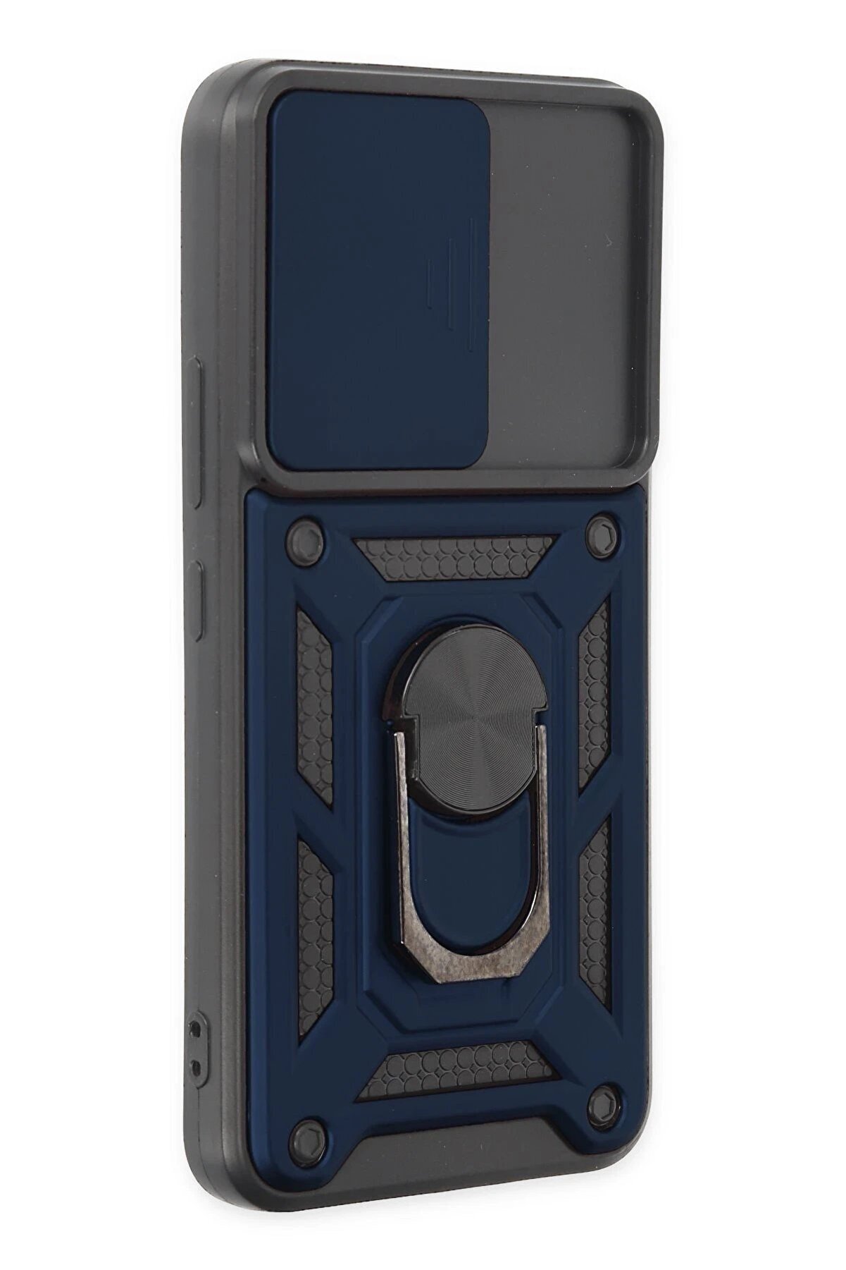 Samsung Galaxy S22 Kılıf Pars Lens Yüzüklü Si̇li̇kon - Laci̇vert - Dropx9376-4454