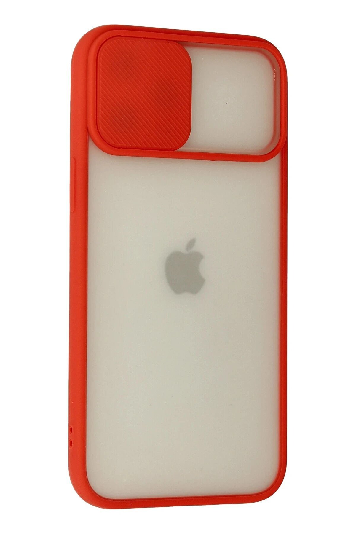 İphone 12 Pro Max Kılıf Palm Buzlu Kamera Sürgülü Si̇li̇kon - Kırmızı - Dropx9009-1139