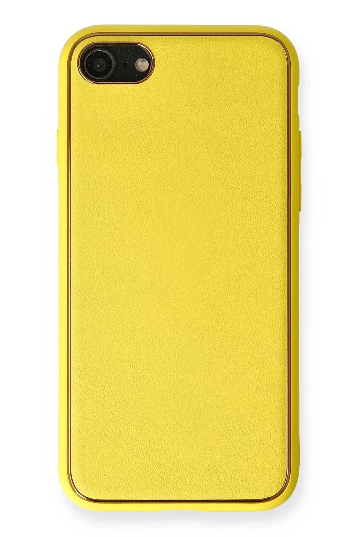 CepteToptan iPhone 7 Kılıf Coco Deri Silikon Kapak - Sarı - DROPX8121-1530