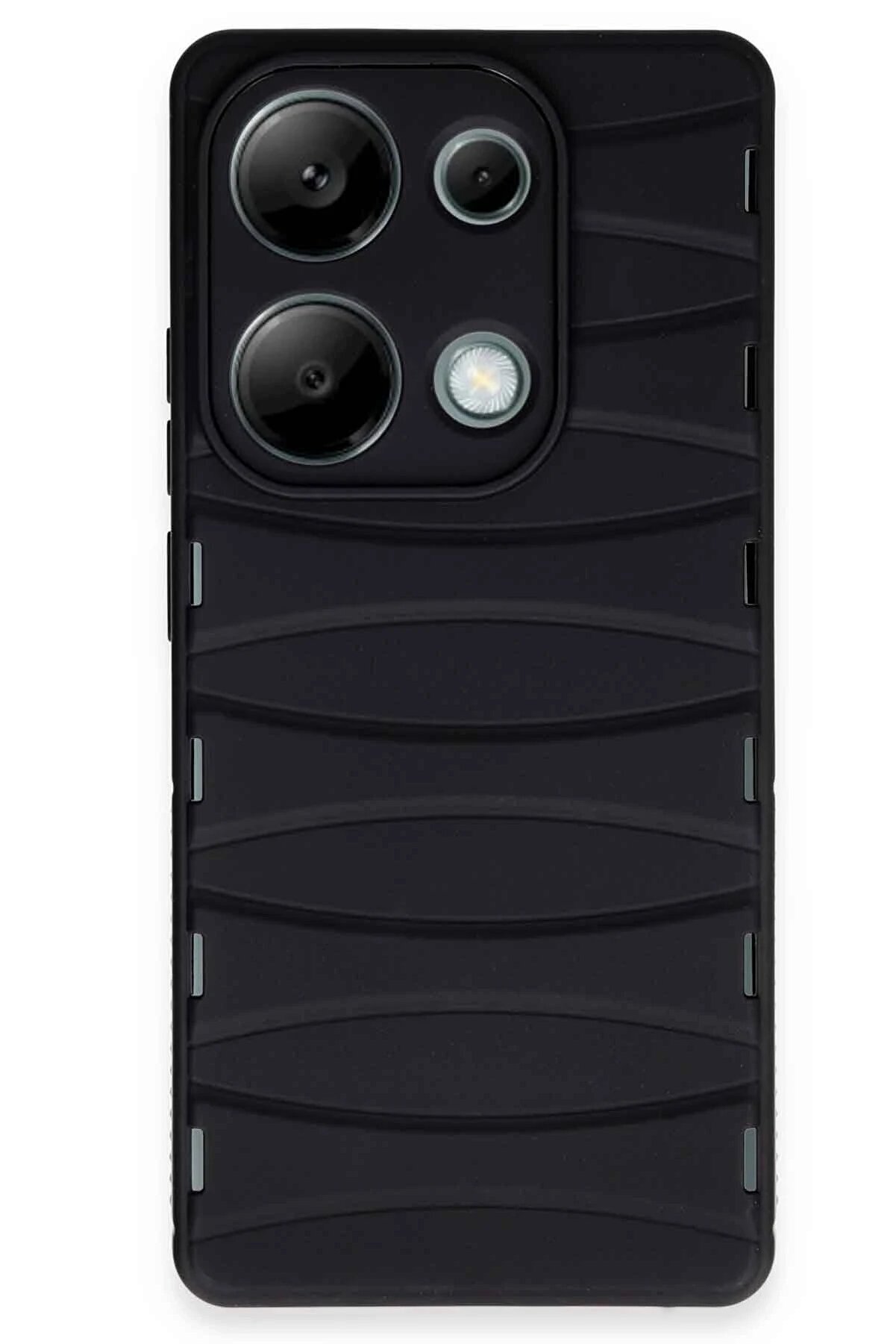 CepteToptan Xiaomi Redmi Note 13 Pro 4G Kılıf Bibercas Silikon Kapak - Siyah - DROPX6068-5859