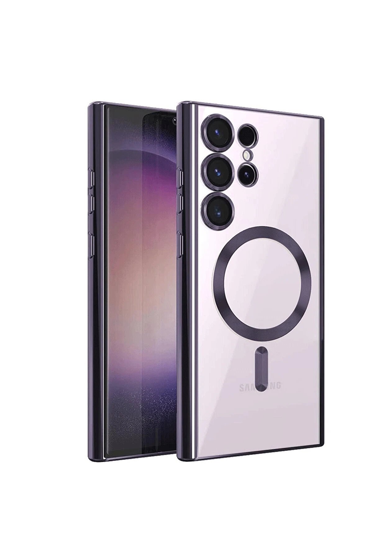 CepteToptan Samsung Galaxy S23 Ultra Kılıf Kross Magneticsafe Kapak - Mor - DROPX6580-5975