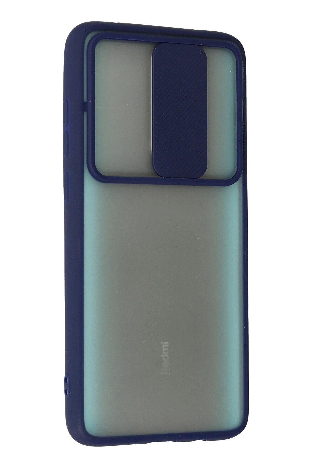 Xi̇aomi̇ Redmi̇ Note 8 Pro Kılıf Palm Buzlu Kamera Sürgülü Si̇li̇kon - Laci̇vert - Dropx1950-1292