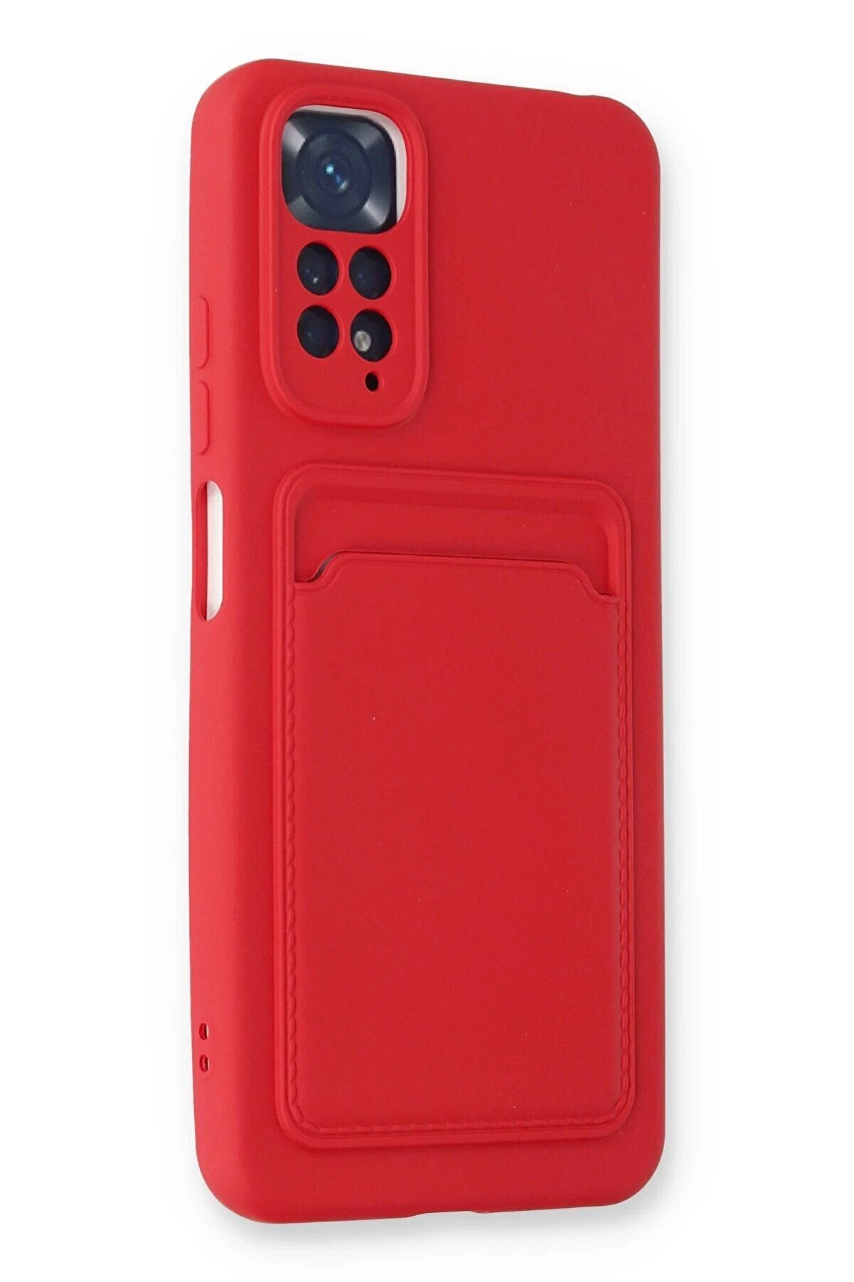 Xi̇aomi̇ Redmi̇ Note 11S Kılıf Kelvi̇n Kartvi̇zi̇tli̇ Si̇li̇kon - Kırmızı - Dropx1212-8180