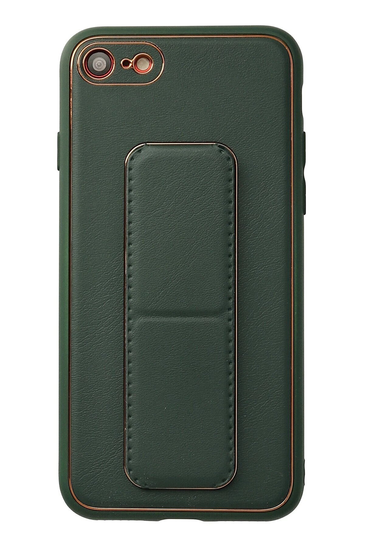 CepteToptan iPhone 7 Kılıf Coco Deri Standlı Kapak - Yeşil - DROPX8454-1070