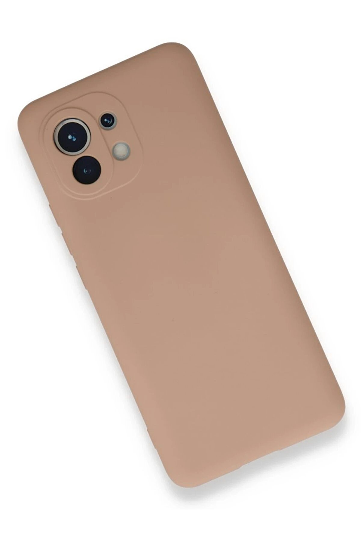 Xi̇aomi̇ Mi̇ 11 Kılıf Nano İçi̇ Kadi̇fe Si̇li̇kon - Pudra - Dropx2184-2739