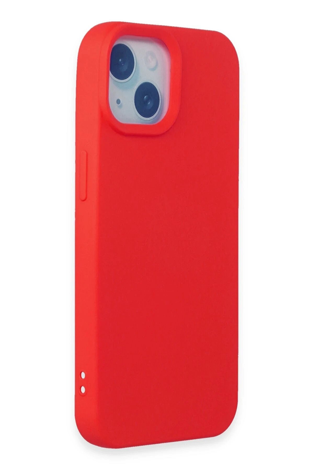 İphone 15 Kılıf Nano İçi̇ Kadi̇fe Si̇li̇kon - Kırmızı - Dropx3169-1736