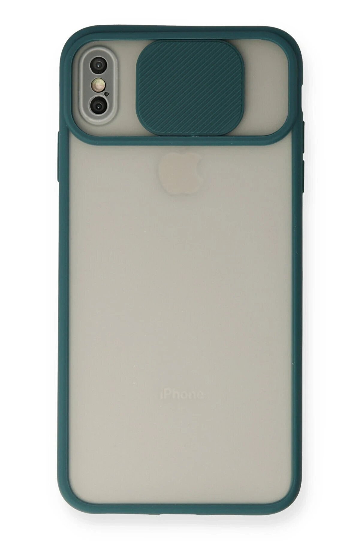 CepteToptan iPhone X Kılıf Palm Buzlu Kamera Sürgülü Silikon - Yeşil - DROPX3295-7622