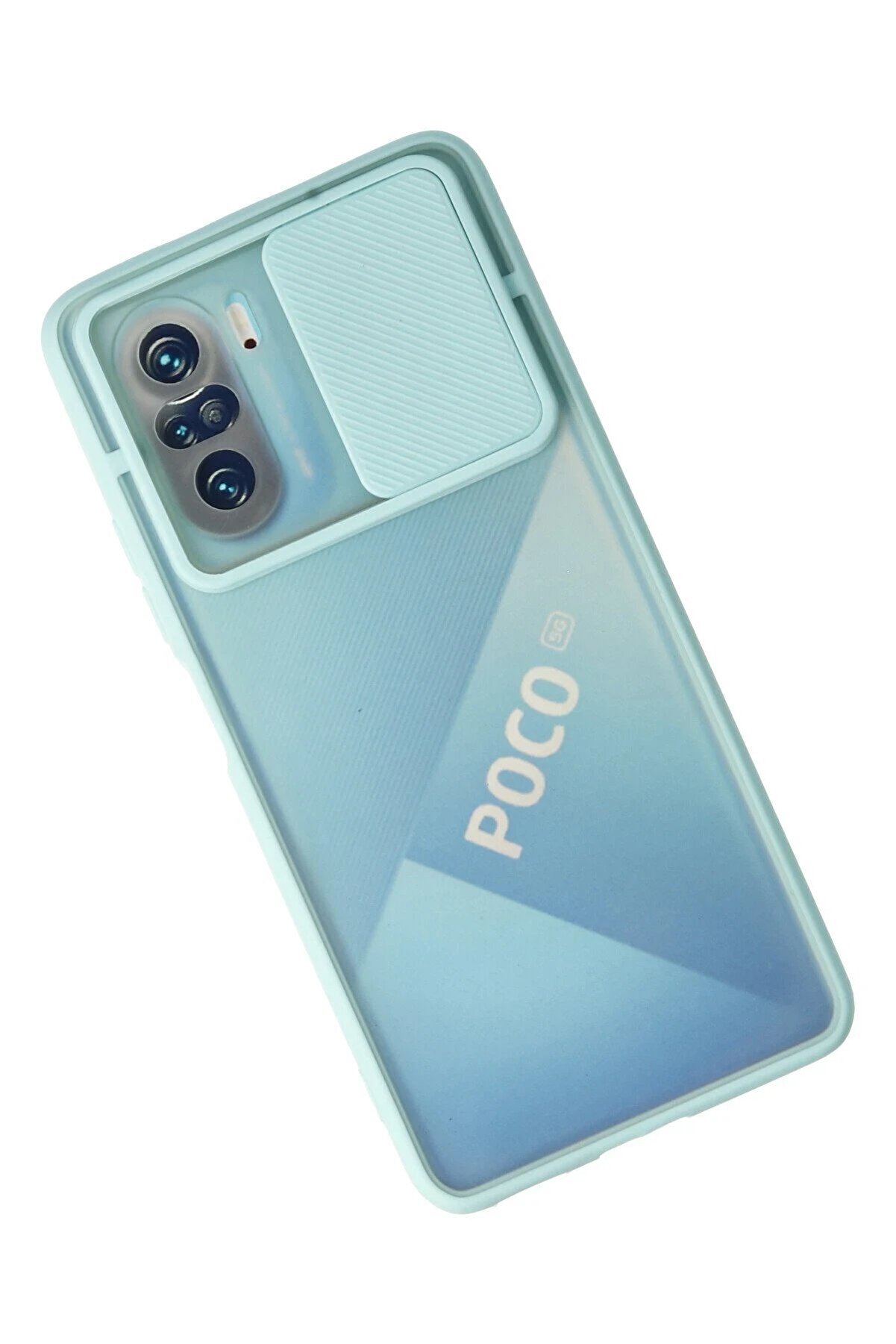 Xi̇aomi̇ Poco F3 Kılıf Palm Buzlu Kamera Sürgülü Si̇li̇kon - Turkuaz - Dropx3649-6771