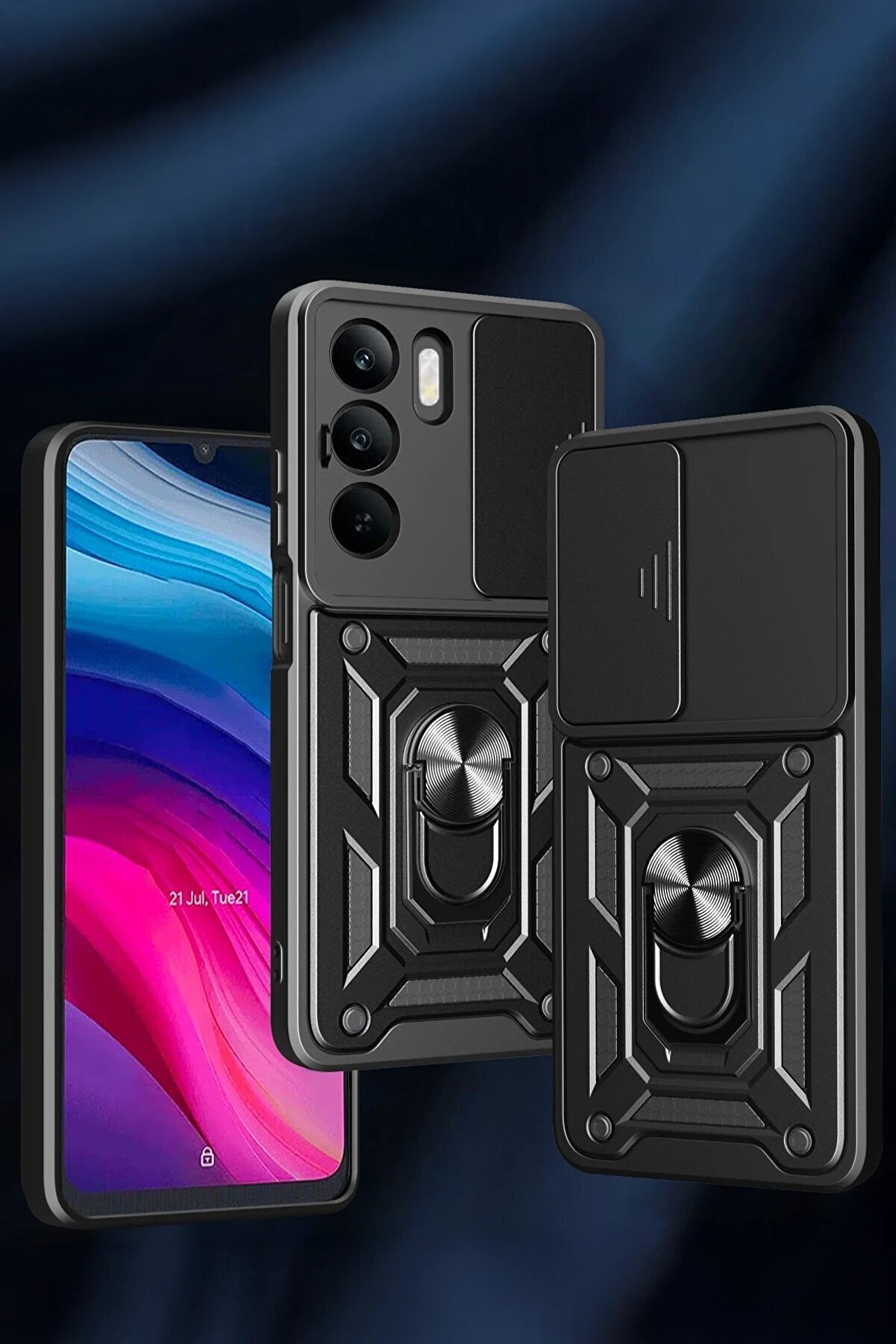 Realme C75 4G Kılıf Pars Lens Yüzüklü Si̇li̇kon - Si̇yah - Dropx4113-3150