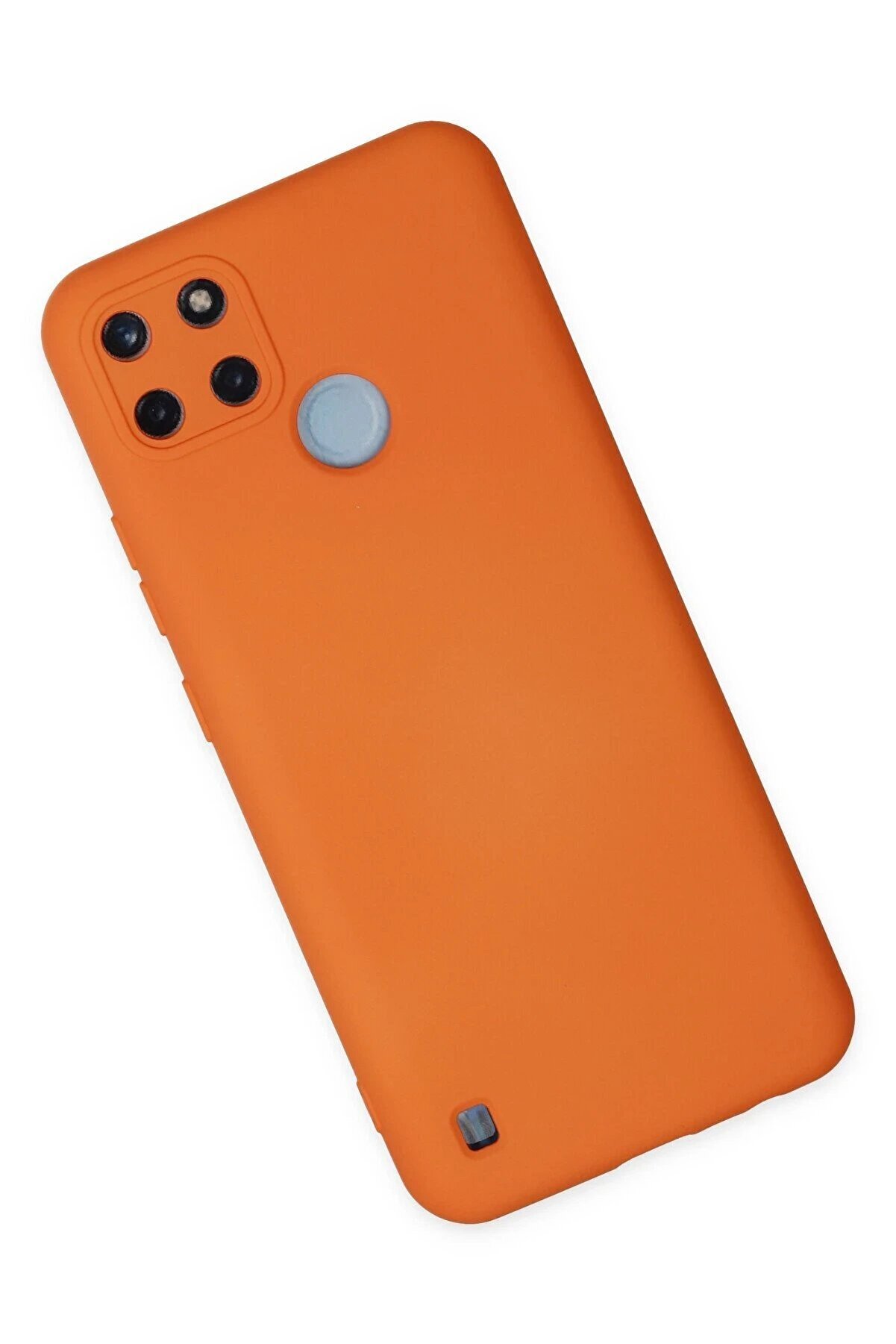 Realme C25Y Kılıf Nano İçi̇ Kadi̇fe Si̇li̇kon - Turuncu - Dropx7908-4246