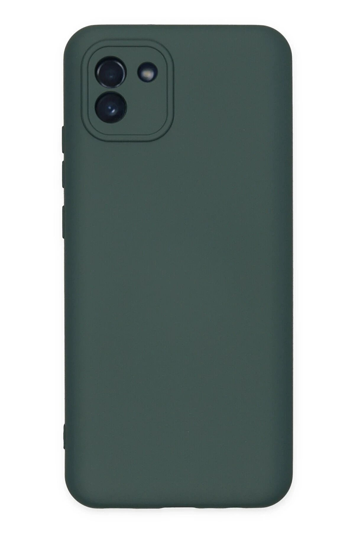 CepteToptan Samsung Galaxy A03 Kılıf Nano i&ccedil;i Kadife Silikon - Koyu Yeşil - DROPX2161-1673