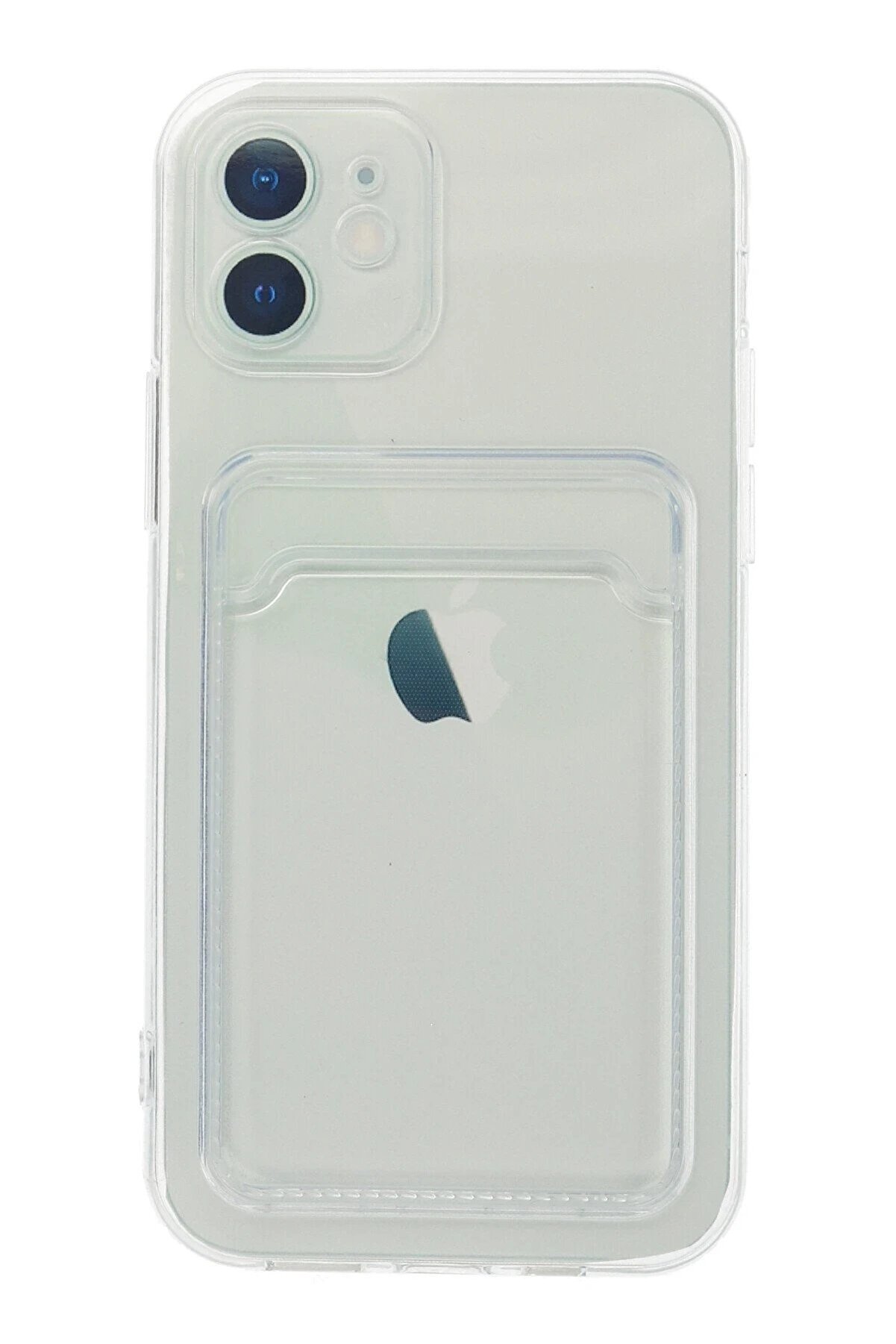 İphone 12 Kılıf Kart Şeffaf Si̇li̇kon - Şeffaf - Dropx6245-6158