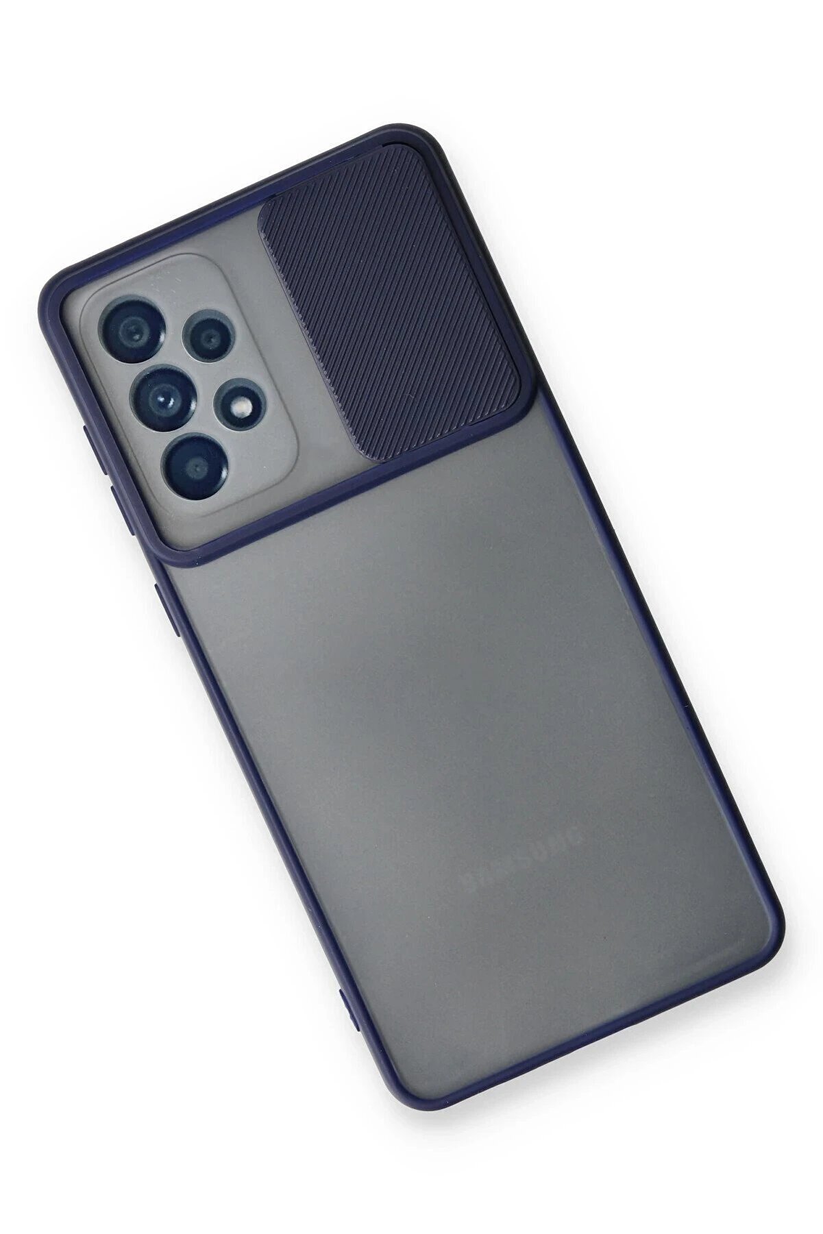 Samsung Galaxy A53 5G Kılıf Palm Buzlu Kamera Sürgülü Si̇li̇kon - Laci̇vert - Dropx2198-8226