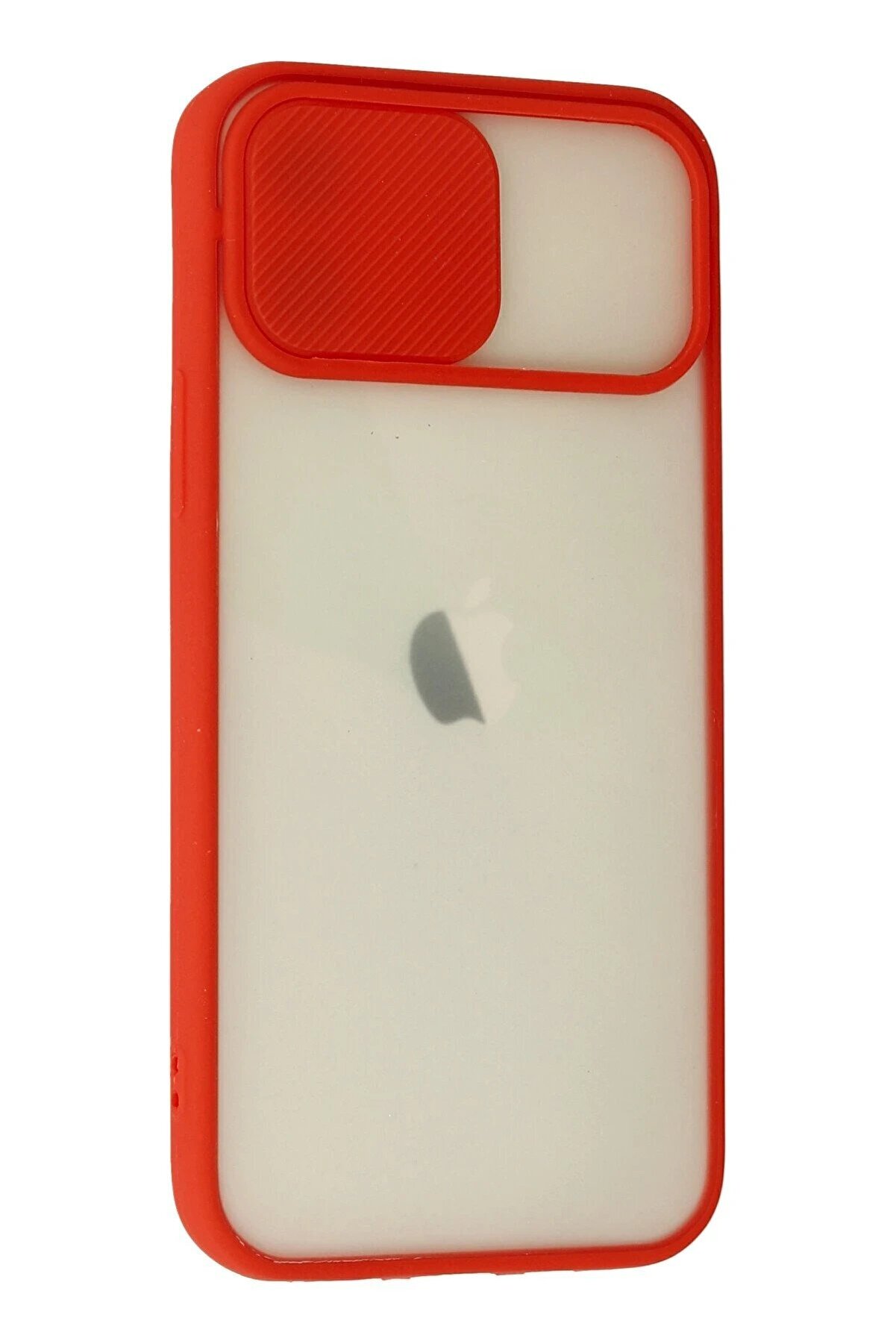 İphone 12 Kılıf Palm Buzlu Kamera Sürgülü Si̇li̇kon - Kırmızı - Dropx1829-2693