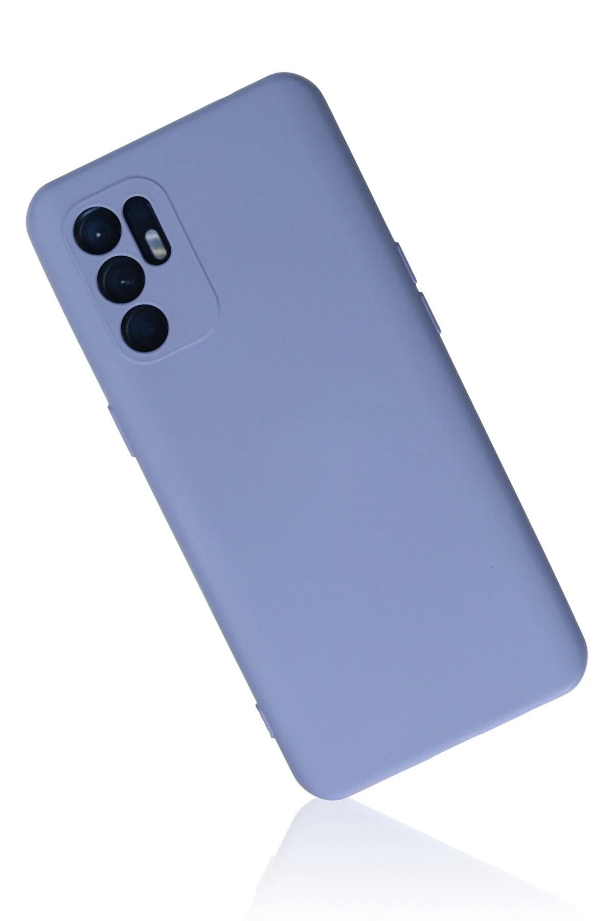Oppo Reno 6 Kılıf Nano İçi̇ Kadi̇fe Si̇li̇kon - Li̇la - Dropx1490-5783
