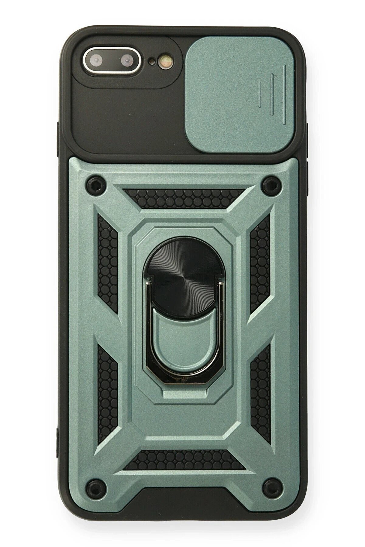 CepteToptan iPhone 7 Plus Kılıf Pars Lens Y&uuml;z&uuml;kl&uuml; Silikon - Yeşil - DROPX8066-4692