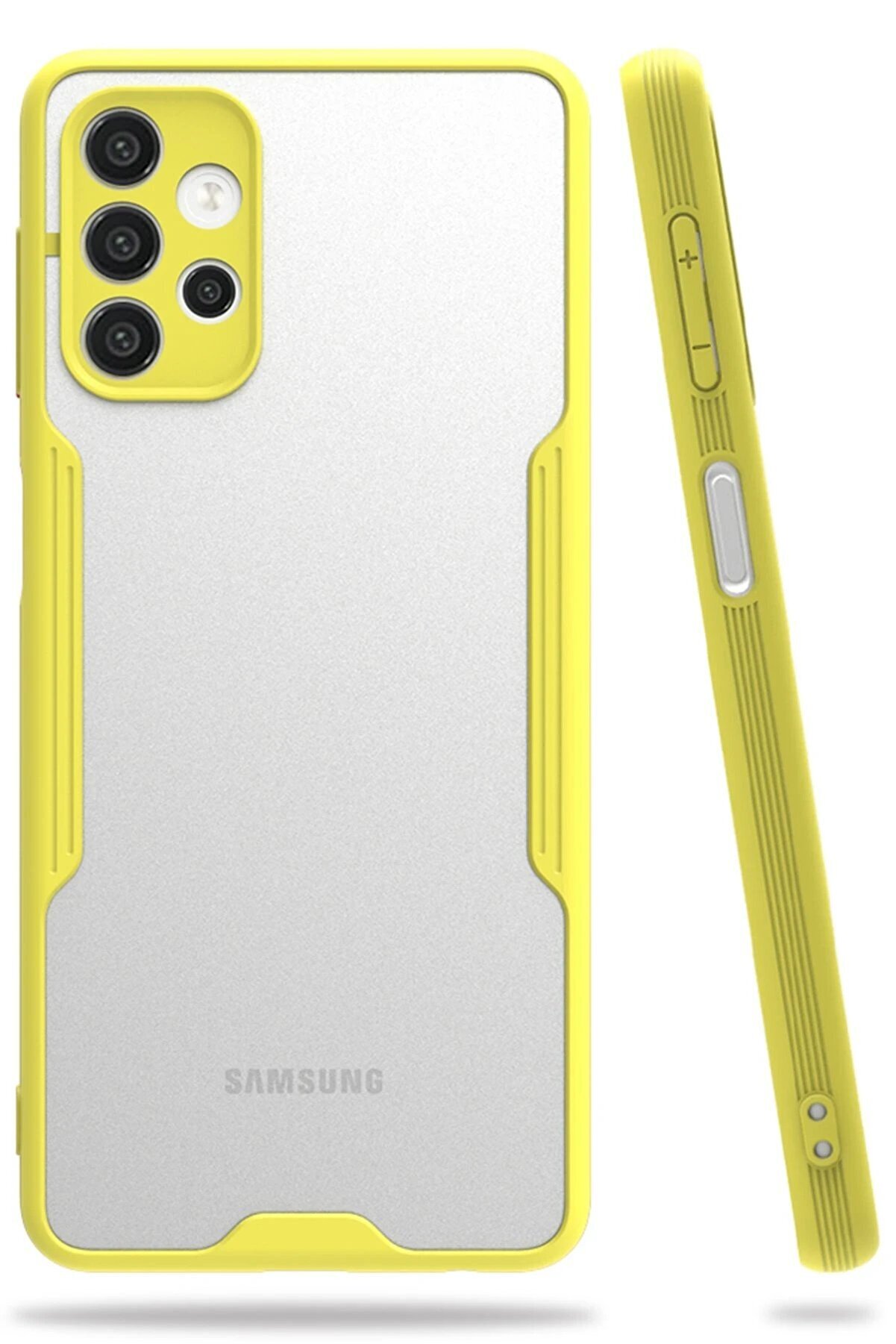 CepteToptan Samsung Galaxy A72 Kılıf Platin Silikon - Sarı - DROPX4505-1830