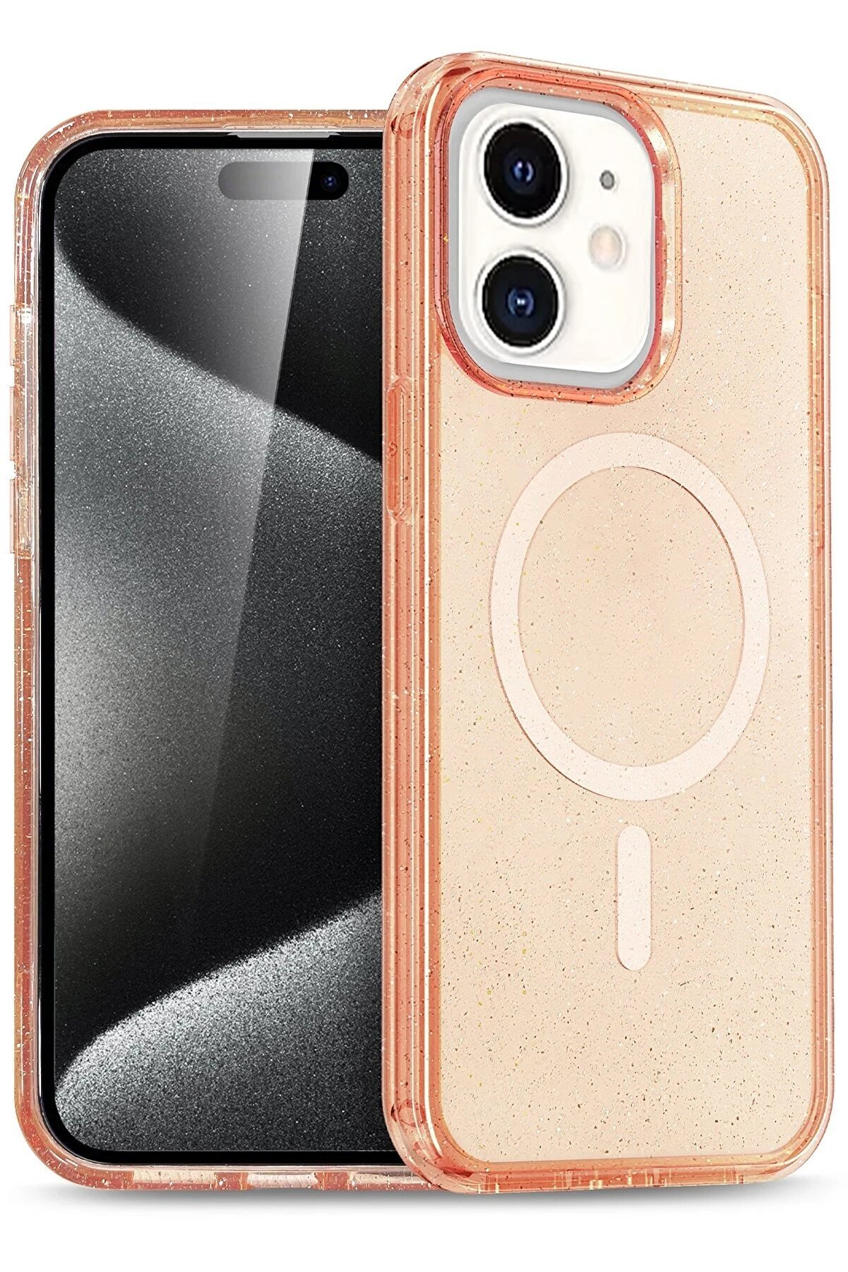 CepteToptan Apple iPhone 12 Star Magsafe Kapak - Turuncu - BRH024524-3610