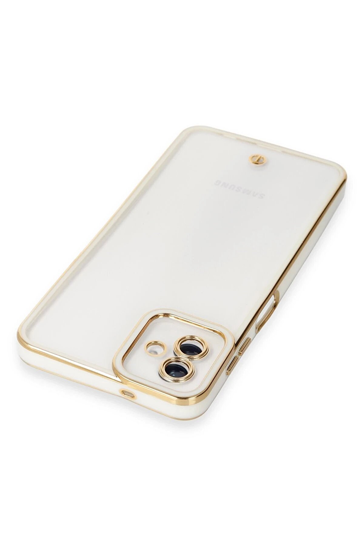 Samsung Galaxy A04 Kılıf Li̇va Lens Si̇li̇kon - Beyaz - Dropx8515-9035