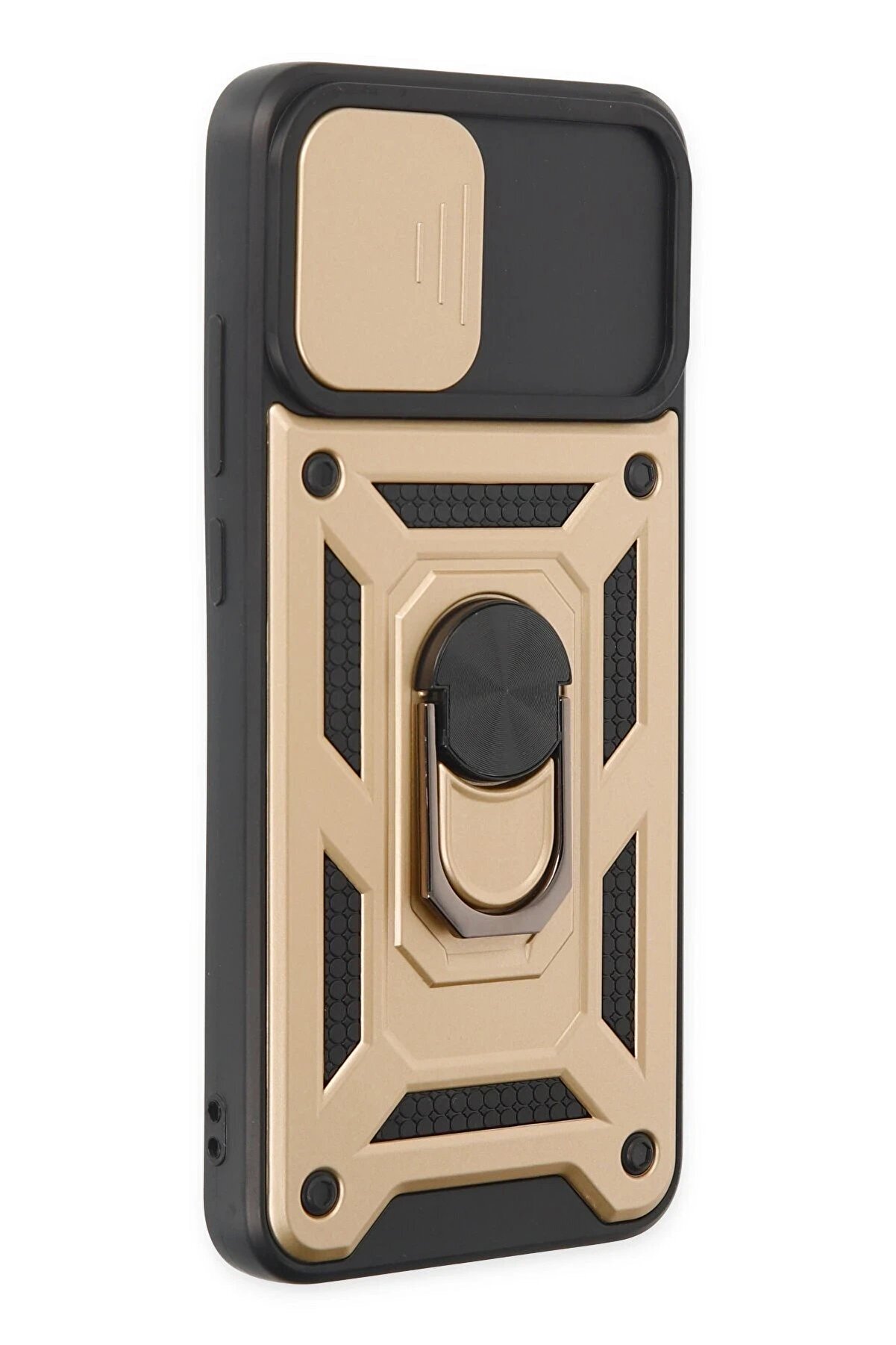 Samsung Galaxy A03 Kılıf Pars Lens Yüzüklü Si̇li̇kon - Gold - Dropx5227-4988