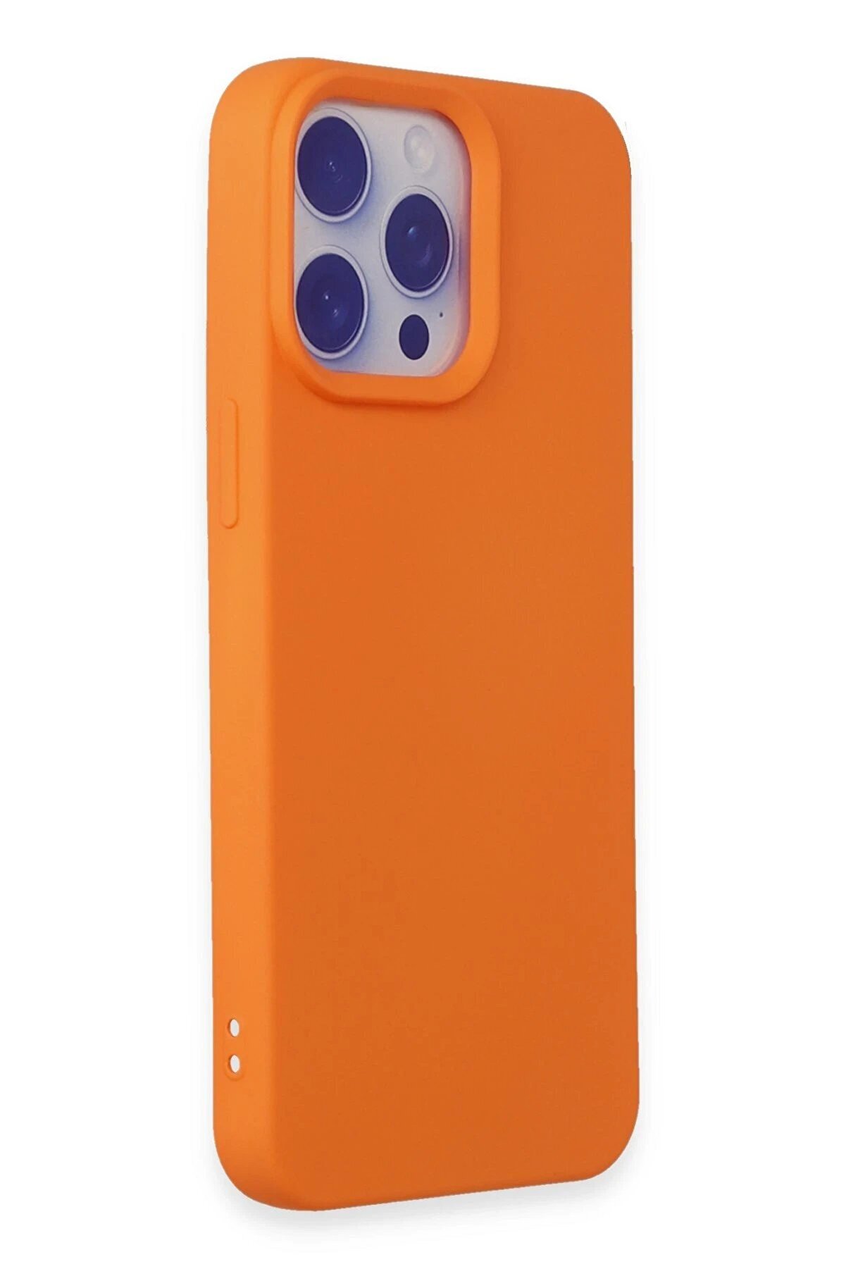 İphone 15 Pro Max Kılıf Nano İçi̇ Kadi̇fe Si̇li̇kon - Turuncu - Dropx1393-6696