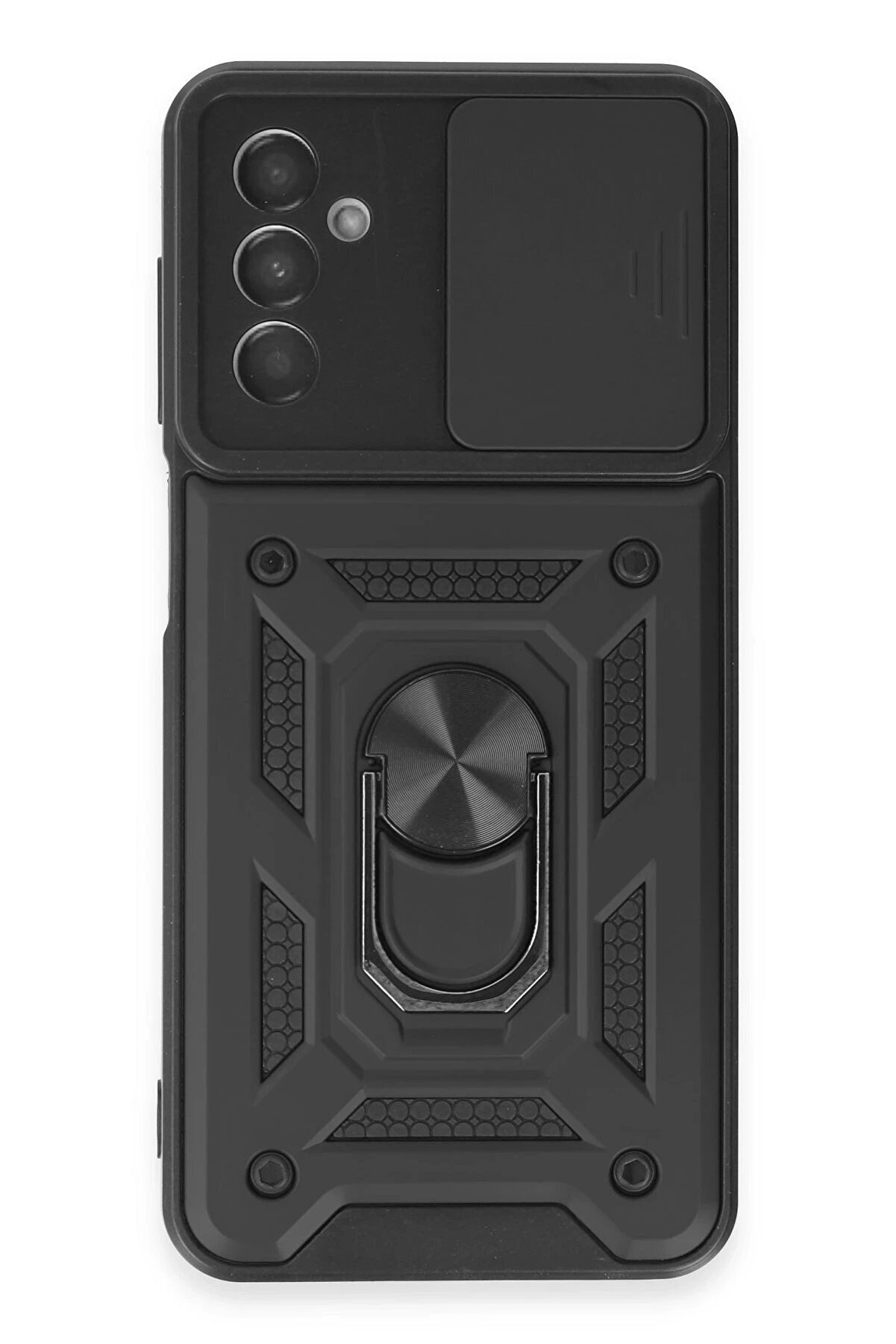 CepteToptan Samsung Galaxy M14 5G Kılıf Pars Lens Yüzüklü Silikon - Siyah - DROPX5392-8272