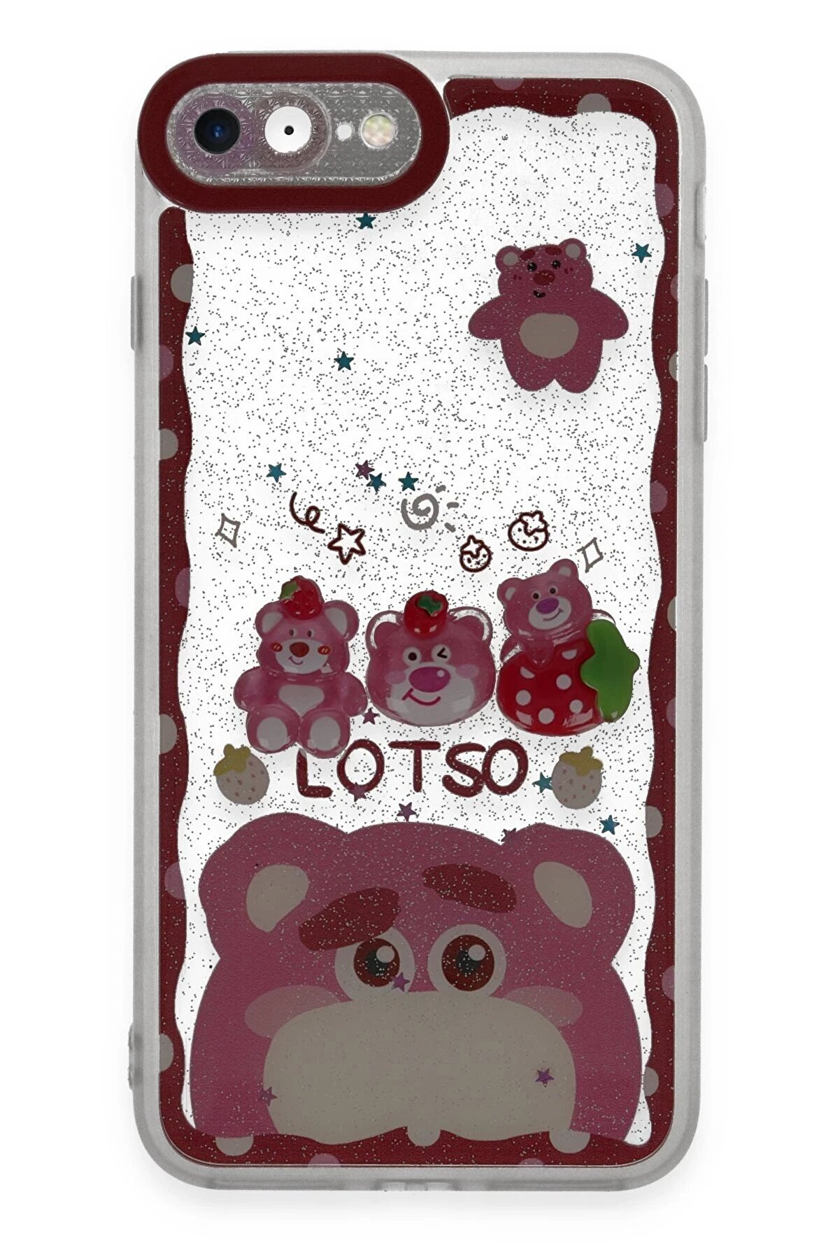 CepteToptan iPhone 7 Kılıf Sweet Desenli Silikon Kapak - Pembe - DROPX1680-9434