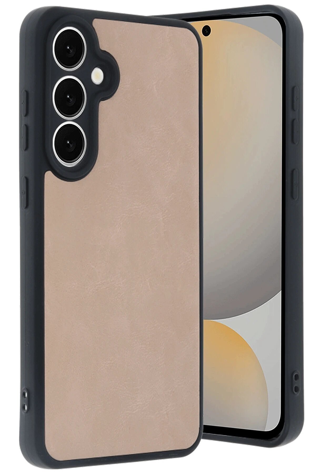 CepteToptan Samsung Galaxy S24 FE Kılıf Aras Deri Kapak - Pudra - DROPX5490-7204