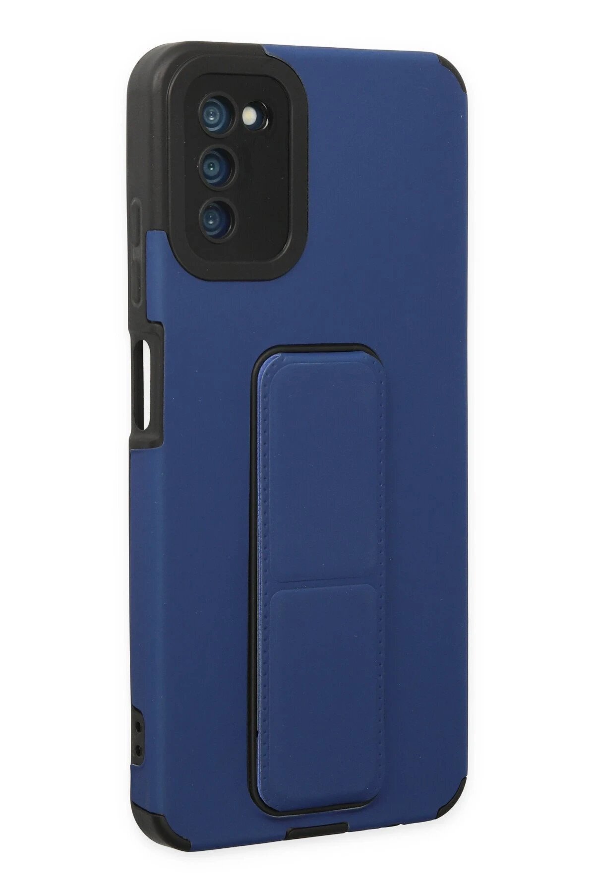 Samsung Galaxy A03S Kılıf Mega Standlı Si̇li̇kon - Mavi̇ - Dropx9205-5010