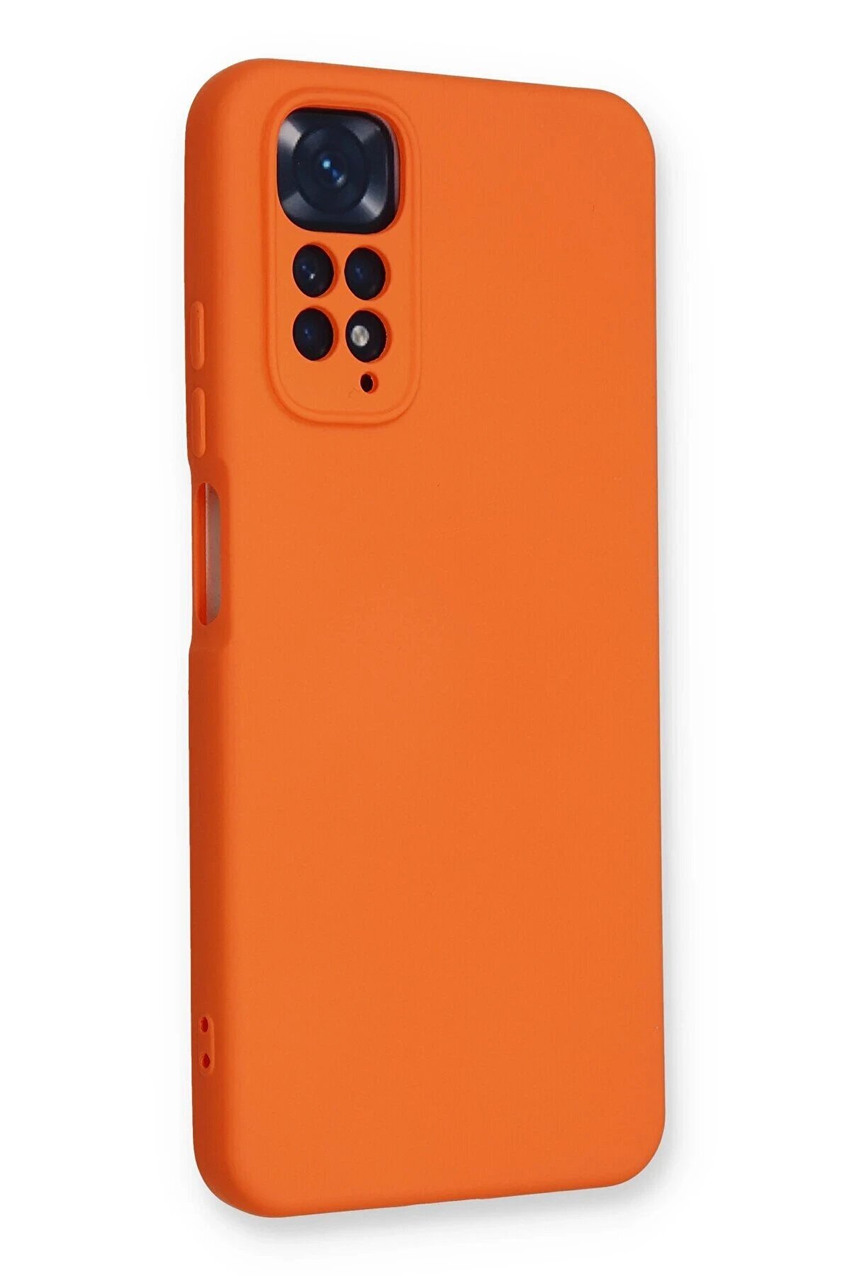 Xi̇aomi̇ Redmi̇ Note 11 Kılıf Nano İçi̇ Kadi̇fe Si̇li̇kon - Turuncu - Dropx3072-1442
