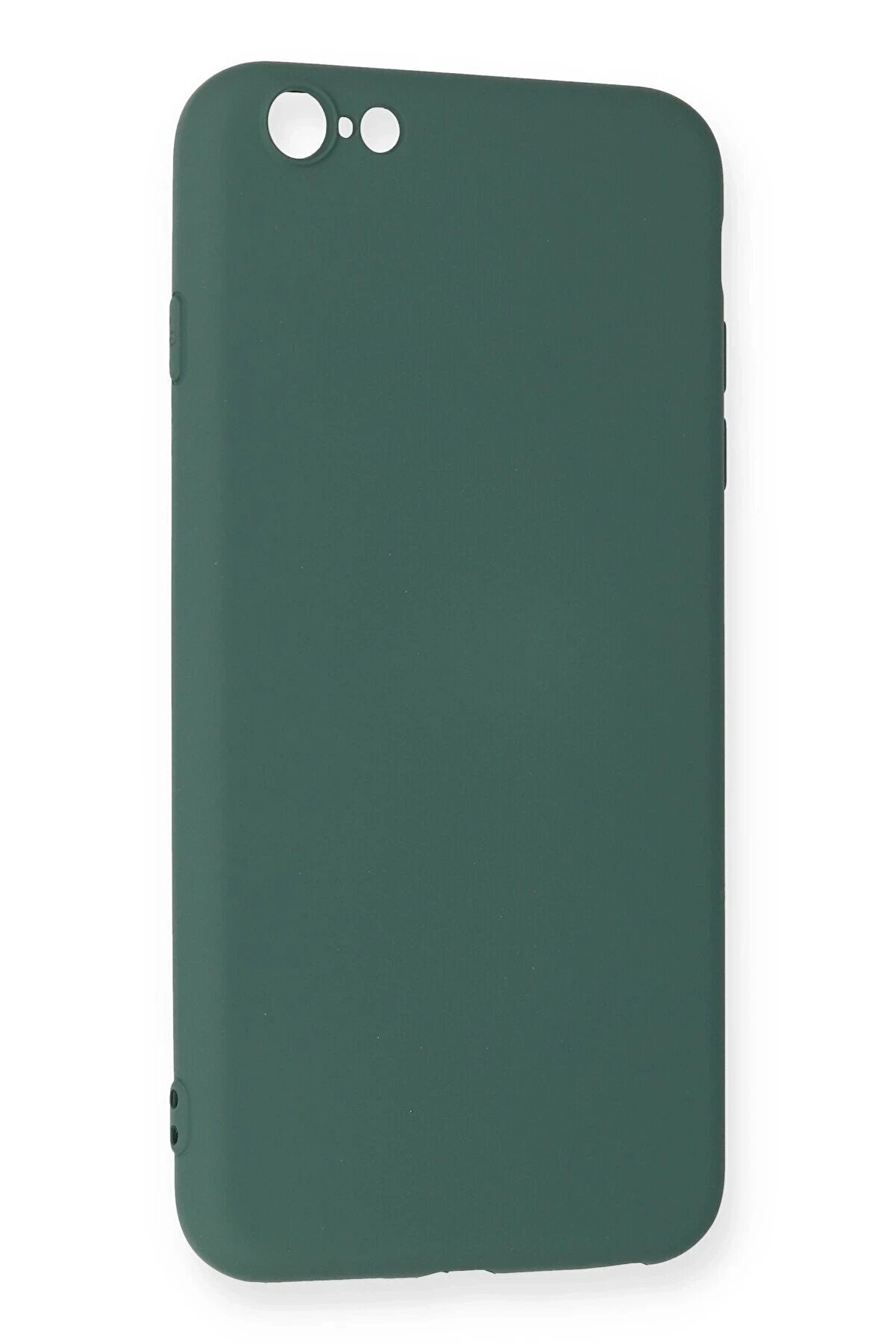 İphone 6 Plus Kılıf Nano İçi̇ Kadi̇fe Si̇li̇kon - Koyu Yeşi̇l - Dropx9857-7651