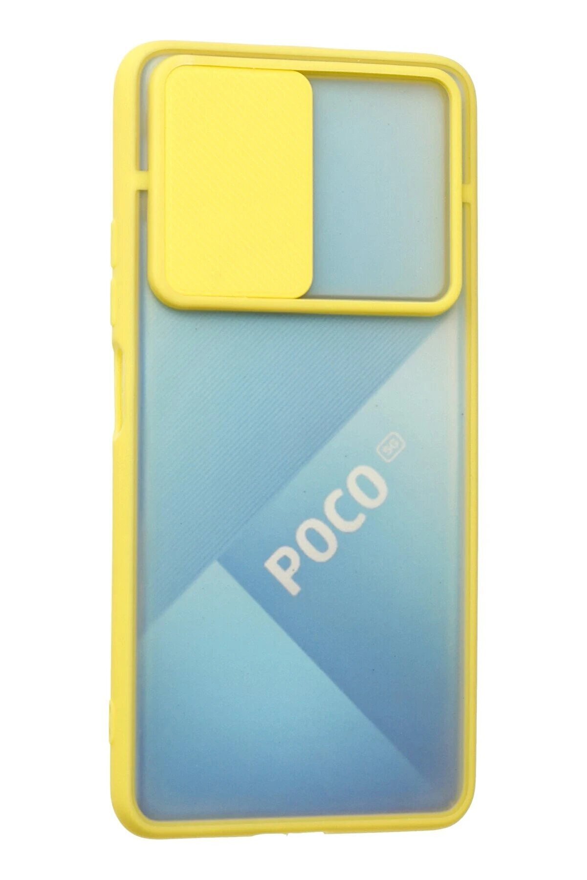 Xi̇aomi̇ Poco F3 Kılıf Palm Buzlu Kamera S&uuml;rg&uuml;l&uuml; Si̇li̇kon - Sarı - Dropx5301-2974