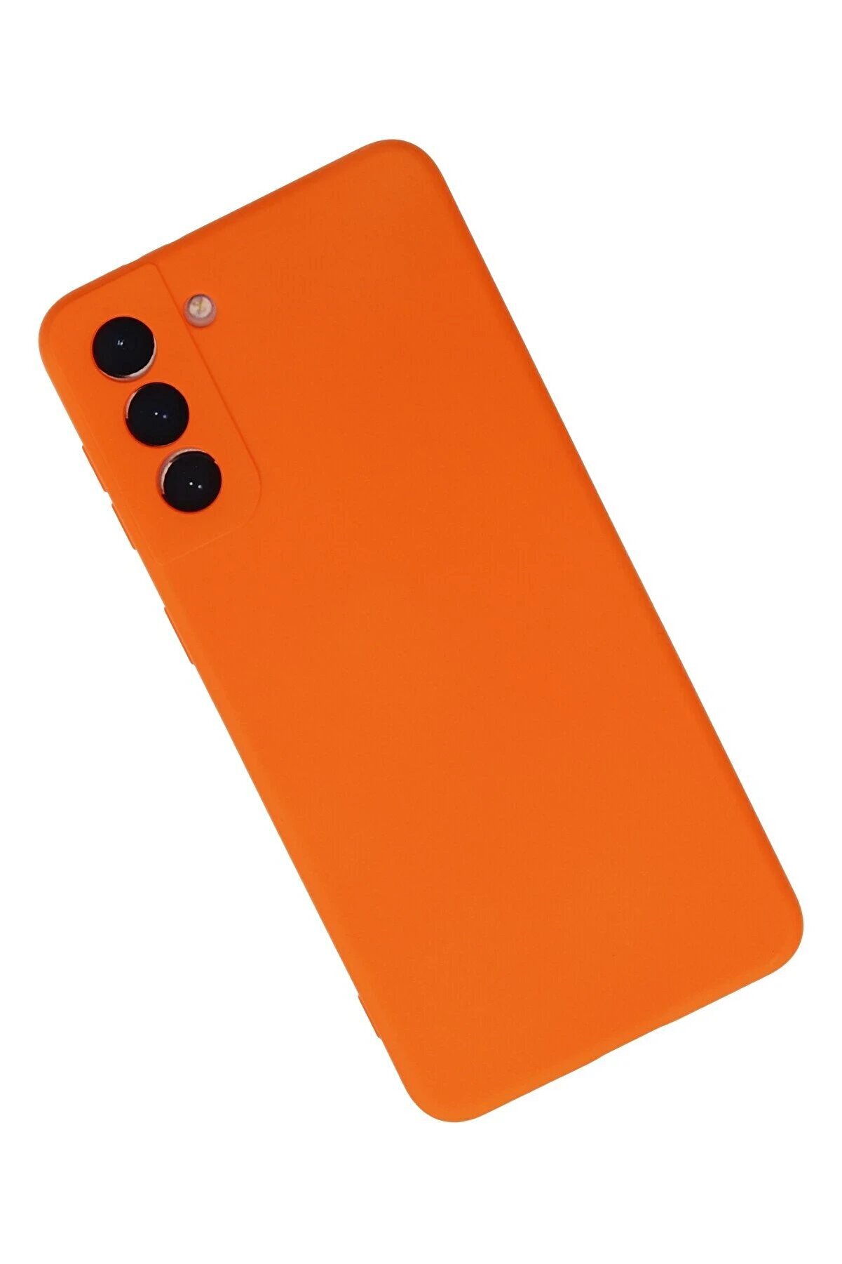 Samsung Galaxy S21 Plus Kılıf Nano İçi̇ Kadi̇fe Si̇li̇kon - Turuncu - Dropx1015-4360