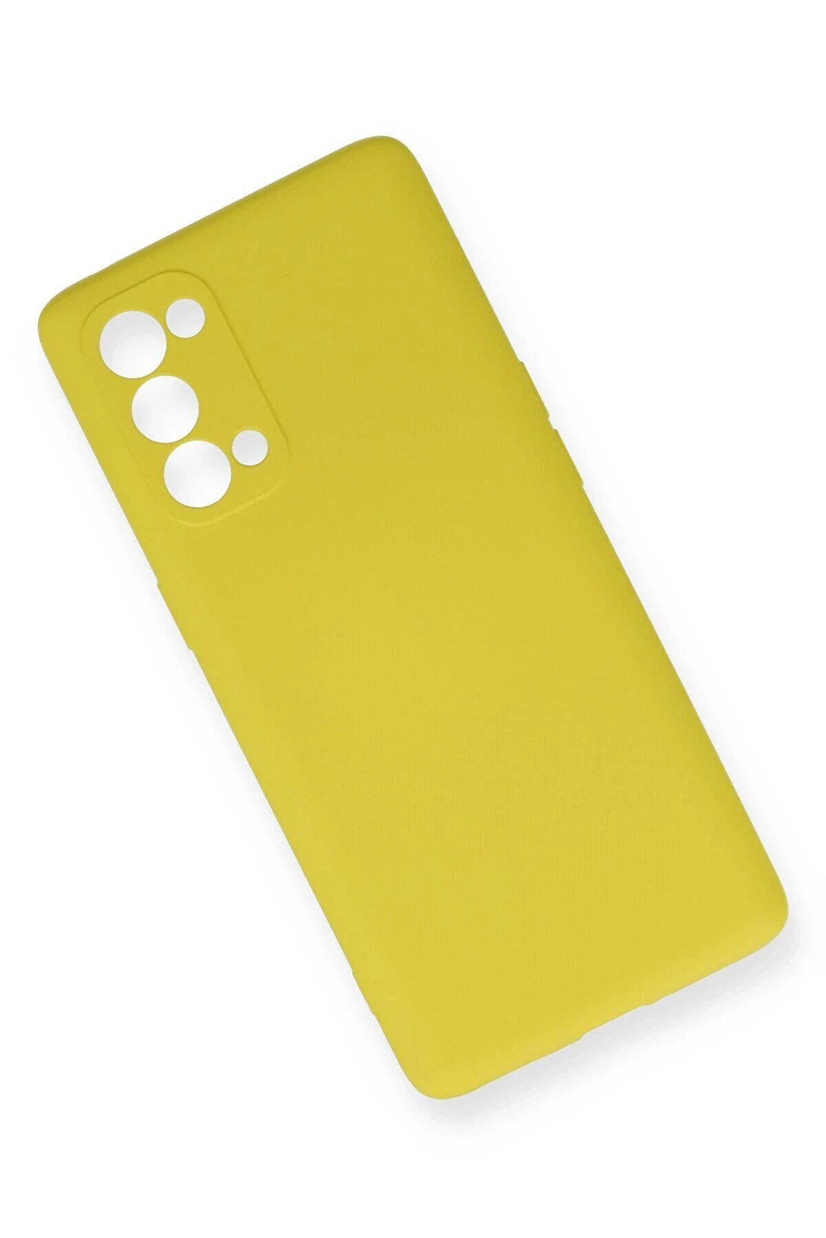 Oppo Reno 5 Pro Kılıf Nano İçi̇ Kadi̇fe Si̇li̇kon - Sarı - Dropx7282-8031