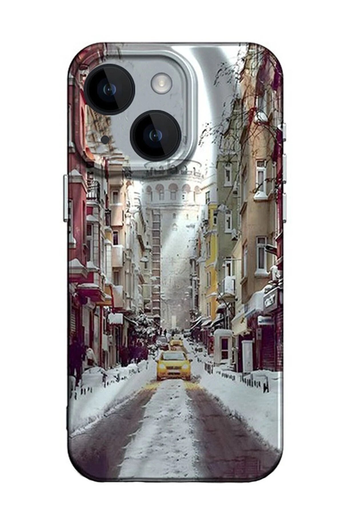 CepteToptan iPhone 15 Kılıf Crew Desenli Kapak - Galata Kulesi - DROPX6079-4923