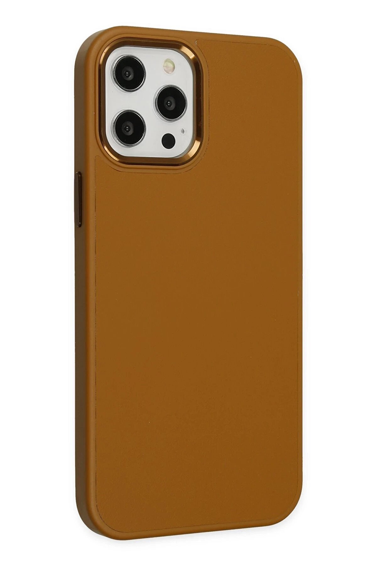 İphone 12 Pro Max Kılıf Asya Deri̇ Si̇li̇kon - Kahverengi̇ - Dropx8014-1457