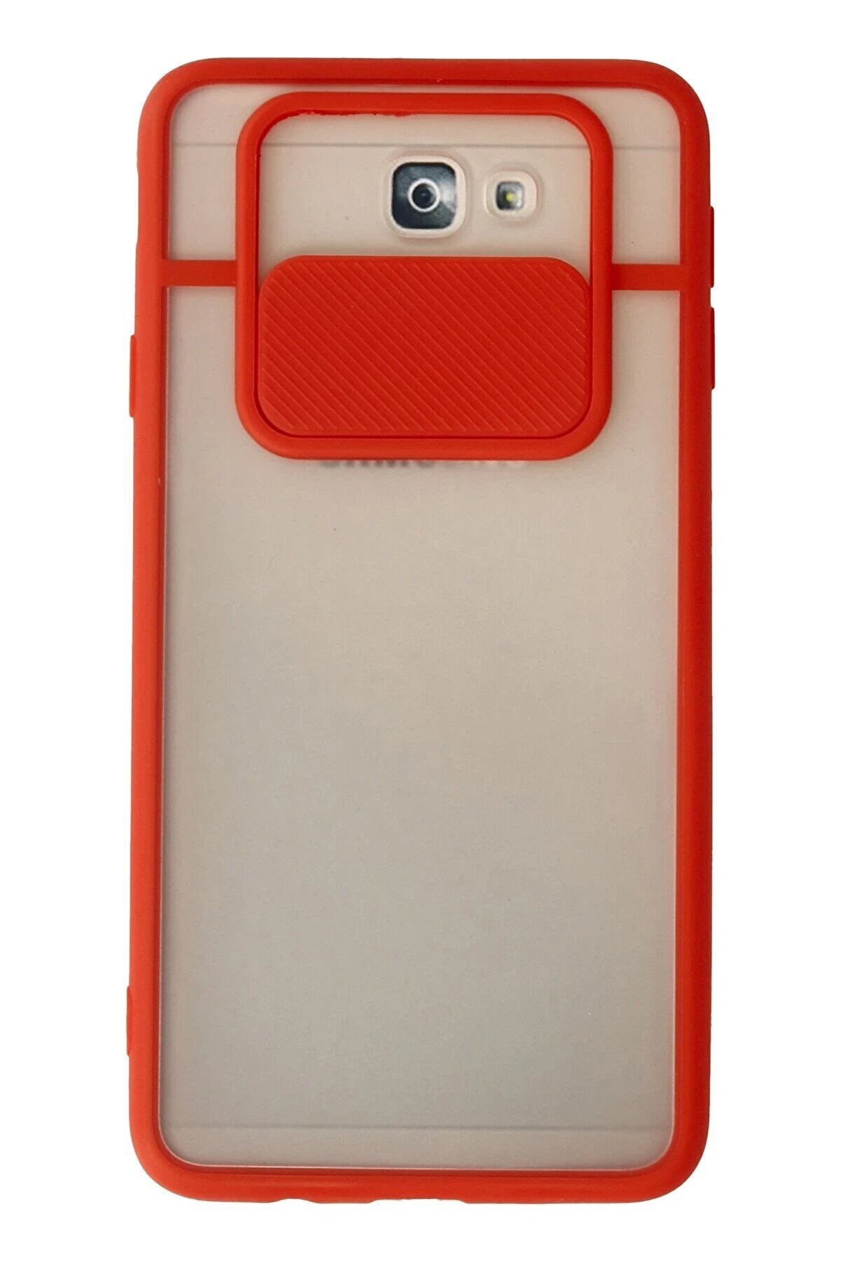 CepteToptan Samsung Galaxy J7 Prime Kılıf Palm Buzlu Kamera S&uuml;rg&uuml;l&uuml; Silikon - Kırmız? - DROPX6927-9955