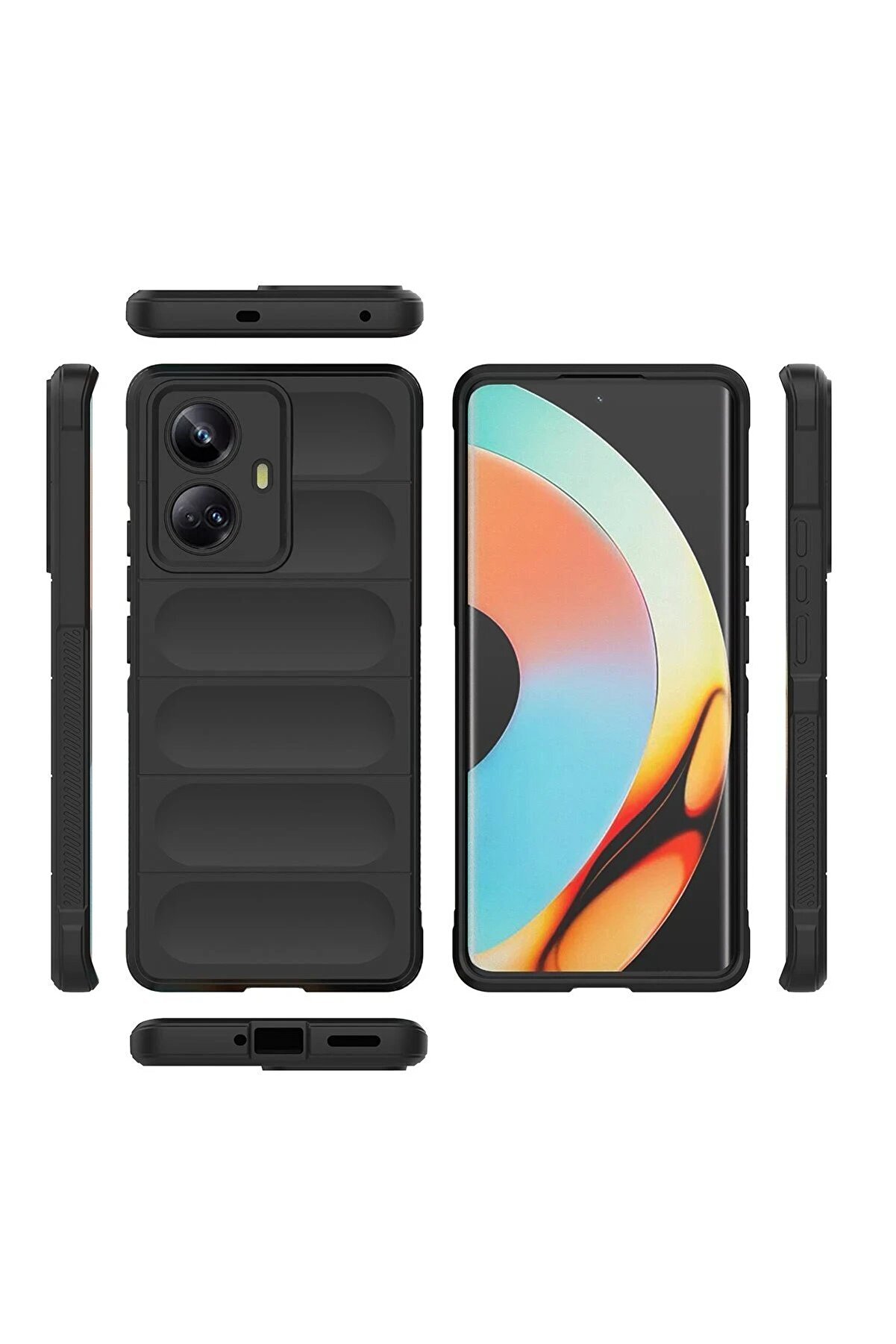 Realme 10 Pro 5G Kılıf Opti̇mum Si̇li̇kon - Si̇yah - Dropx4785-9686