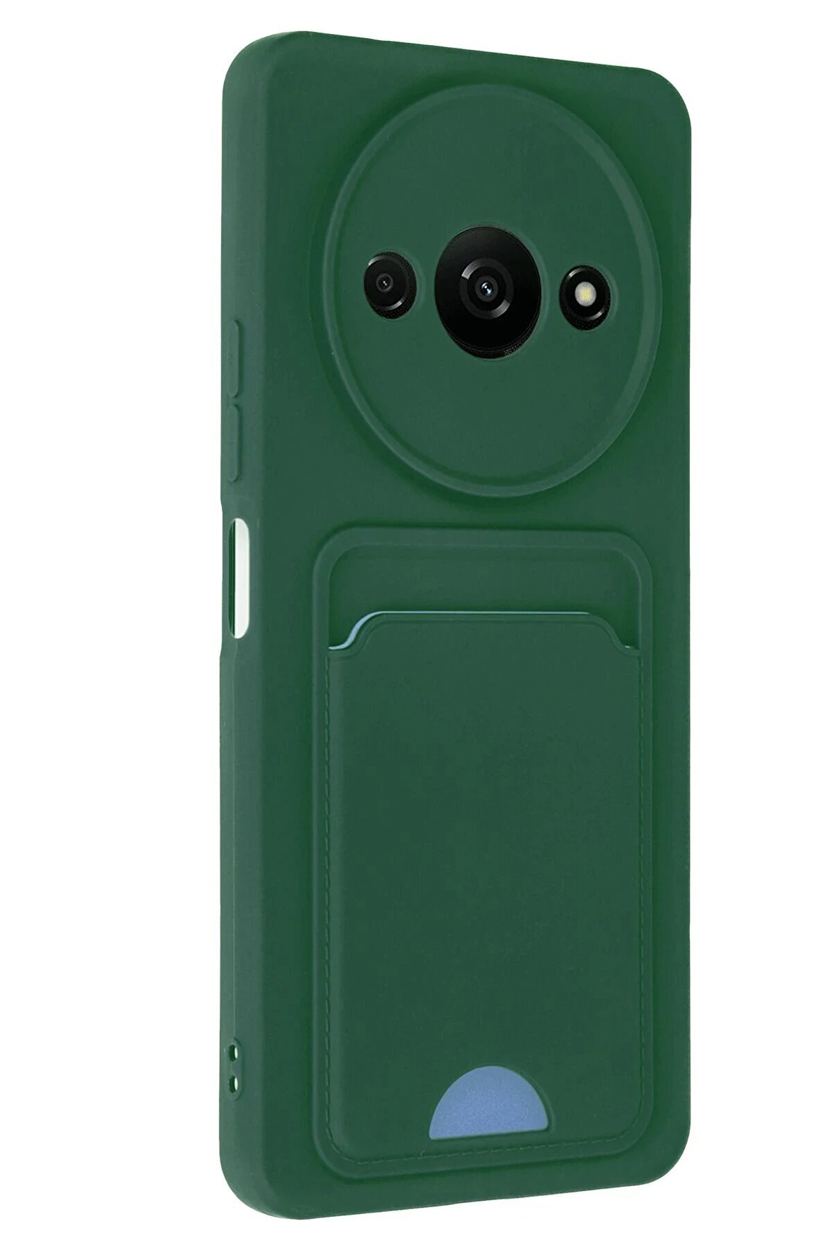 Xi̇aomi̇ Redmi̇ A3 4G Kılıf Kelvi̇n Kartvi̇zi̇tli̇ Si̇li̇kon - Koyu Yeşi̇l - Dropx2639-4077