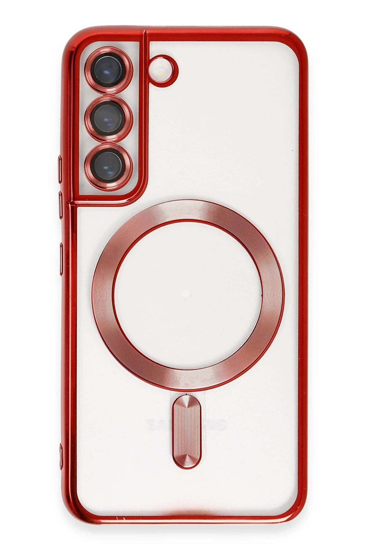 CepteToptan Samsung Galaxy S22 Kılıf Kross Magneticsafe Kapak - Kırmızı - DROPX5075-9817