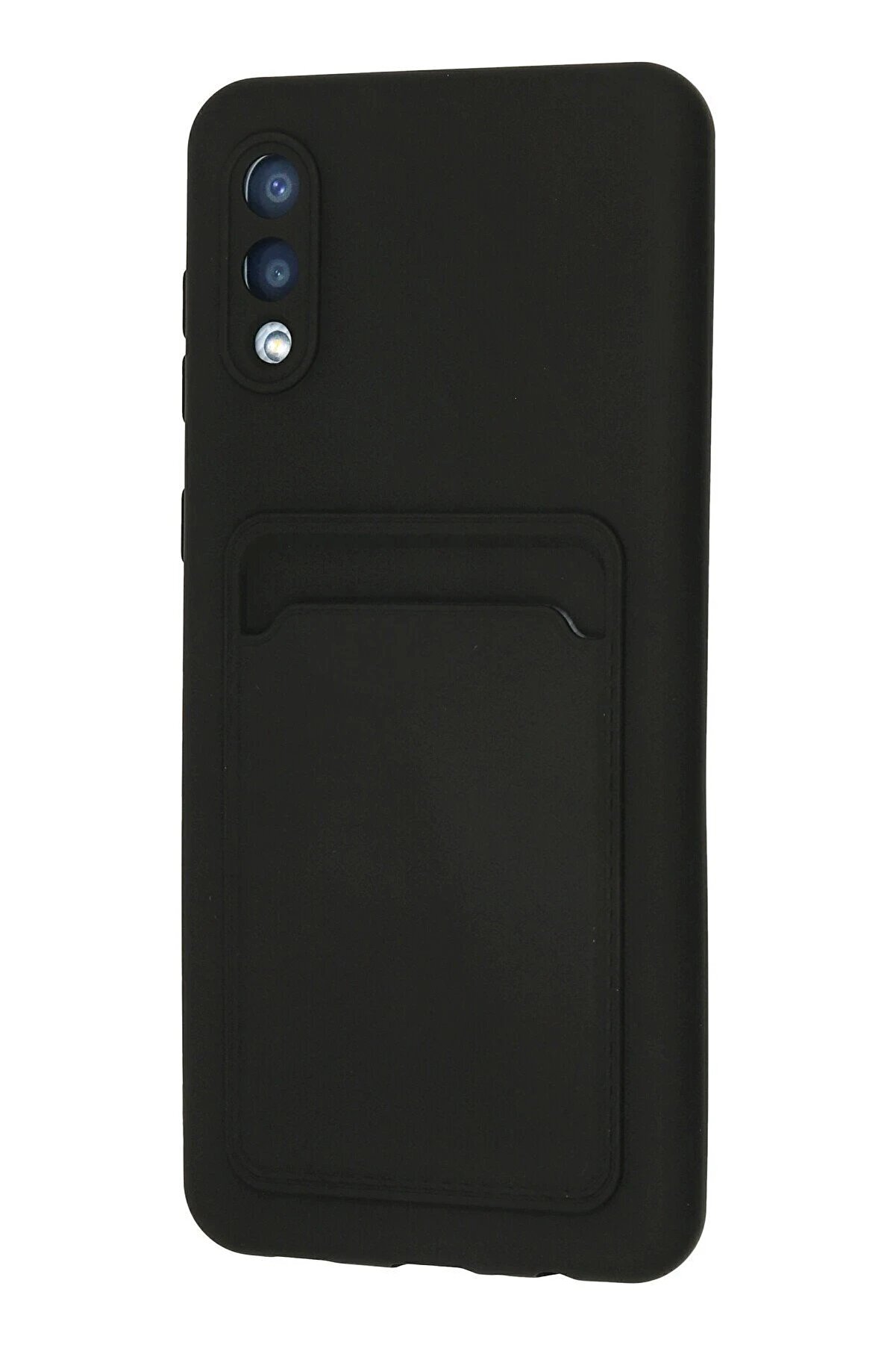 Samsung Galaxy A02 Kılıf Kelvi̇n Kartvi̇zi̇tli̇ Si̇li̇kon - Si̇yah - Dropx6701-7642