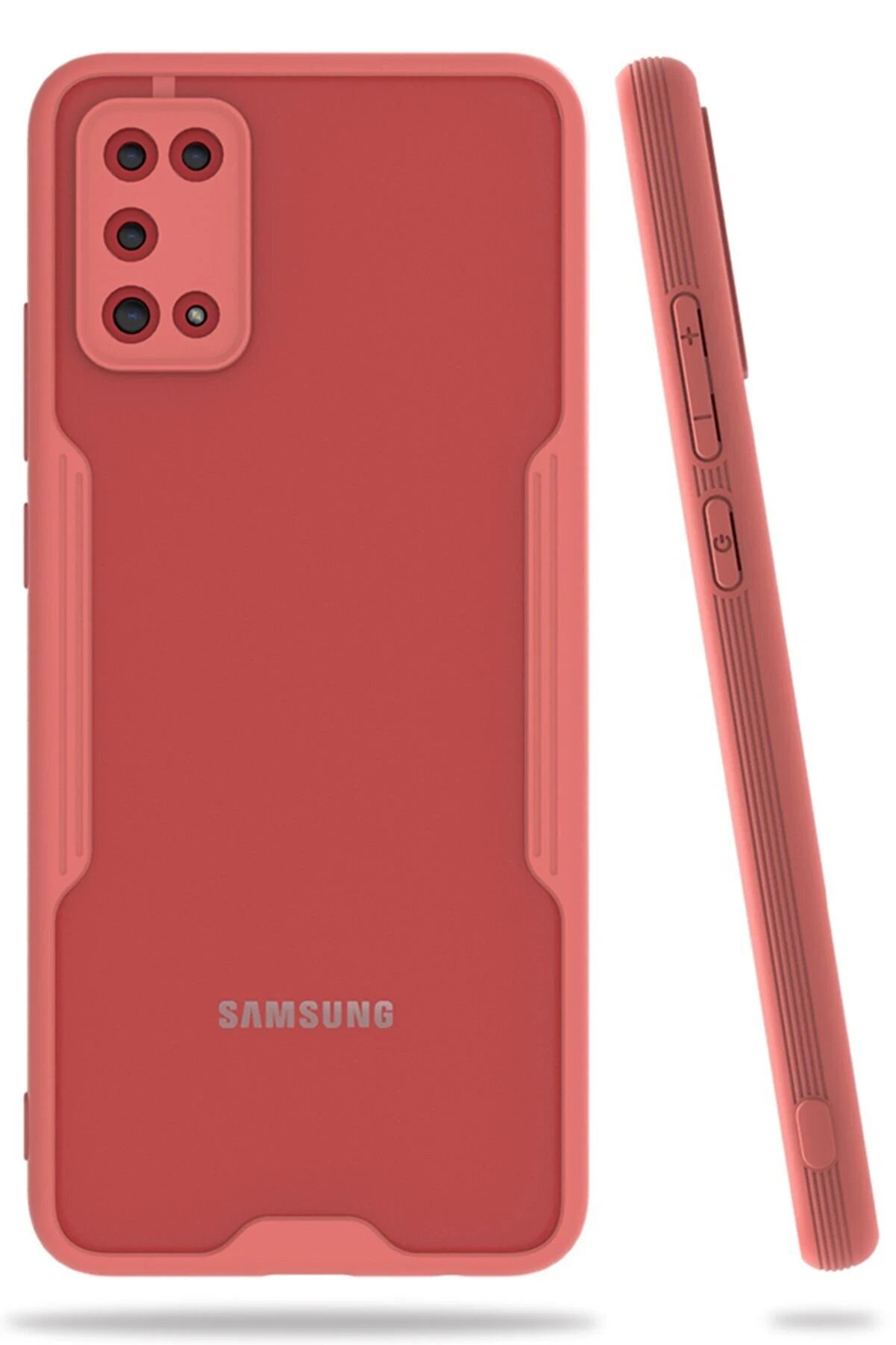 CepteToptan Samsung Galaxy A02S Kılıf Platin Silikon - Pembe - DROPX3292-7016