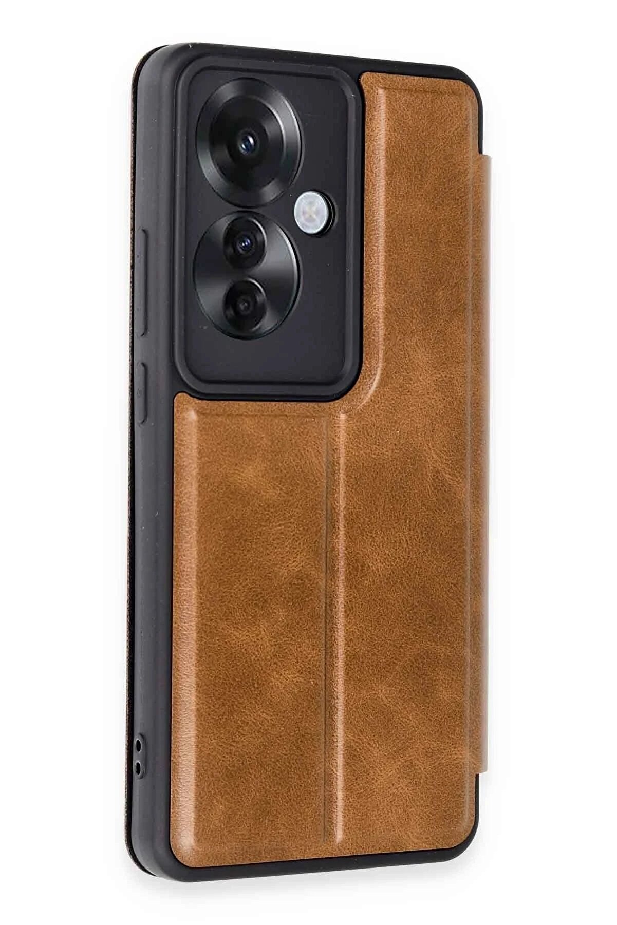 Oppo Reno 11F Kılıf Fli̇p Cover - Taba - Dropx6598-4831