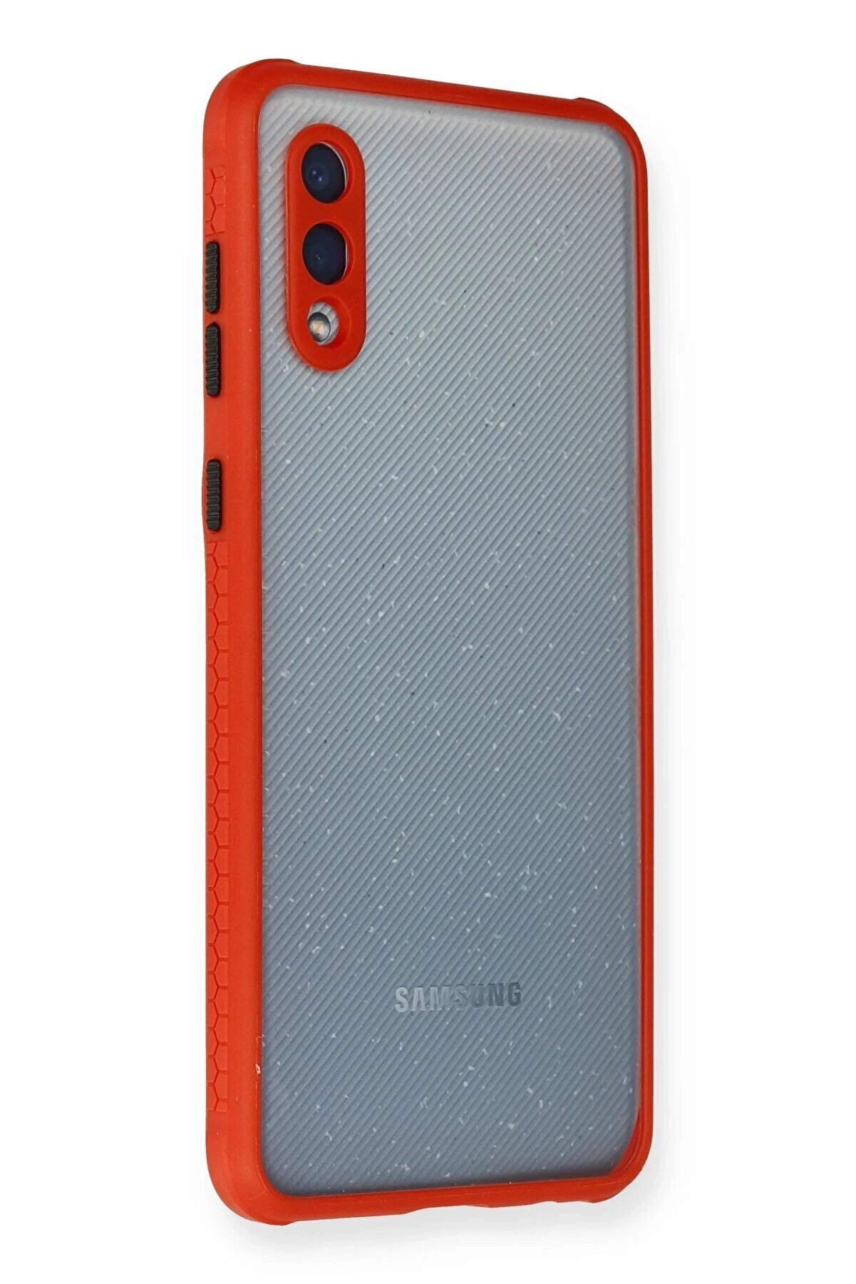 Samsung Galaxy A02 Kılıf Mi̇ami̇ Şeffaf Si̇li̇kon - Kırmızı - Dropx1255-2497