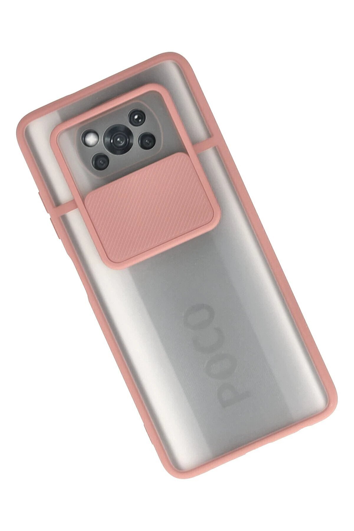 Xi̇aomi̇ Pocophone X3 Kılıf Palm Buzlu Kamera Sürgülü Si̇li̇kon - Pembe - Dropx3231-7674