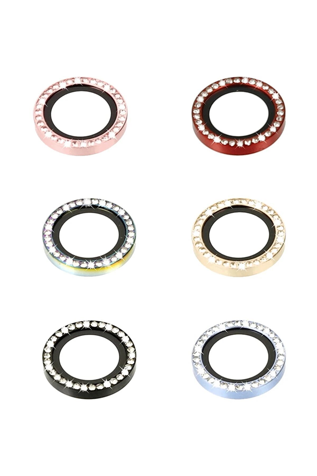 İphone 14 Di̇amond Kamera Lens - Kırmızı - Dropx1303-6046