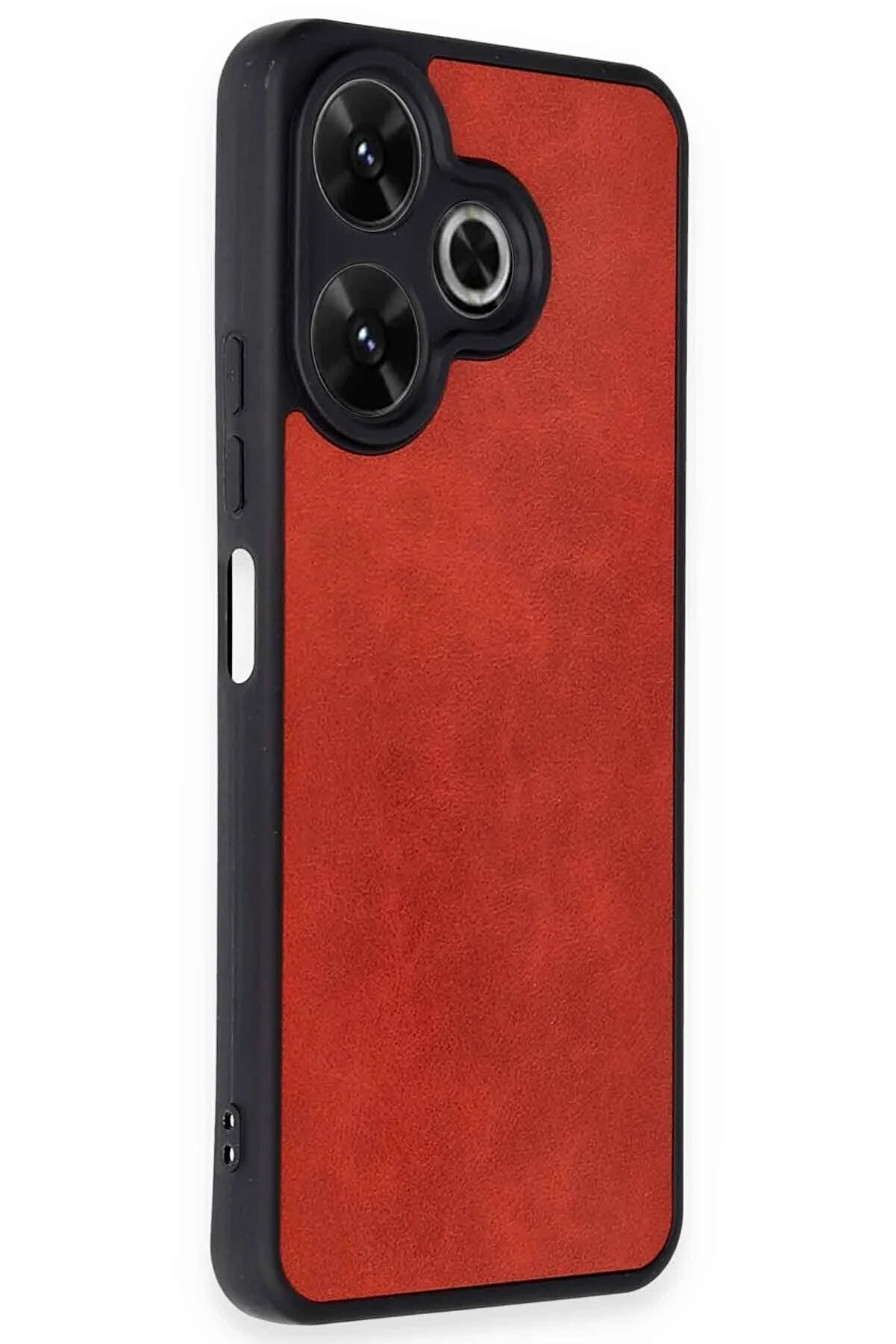 Xi̇aomi̇ Redmi̇ 13 4G Kılıf Aras Deri̇ Kapak - Kırmızı - Dropx4271-9320