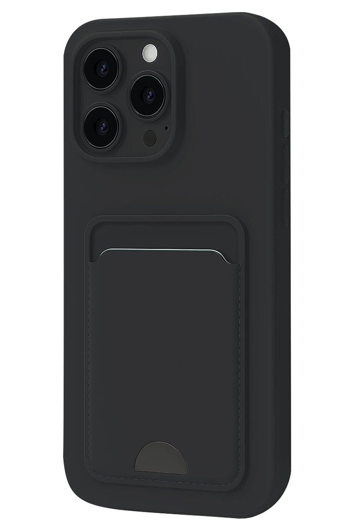 CepteToptan iPhone 16 Pro Kılıf Kelvin Kartvizitli Silikon - Siyah - DROPX9747-5156