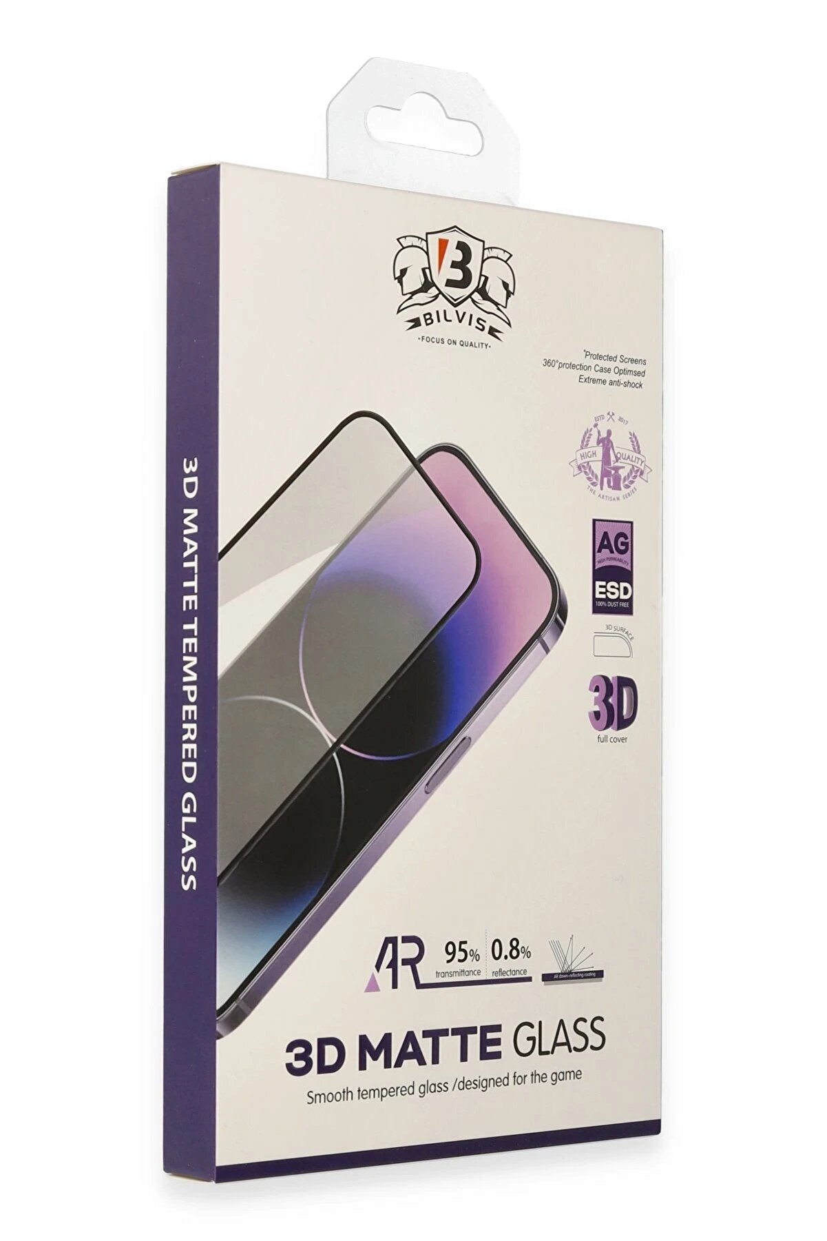 CepteToptan iPhone 15 Bilvis 3D Mat Cam Ekran Koruyucu - DROPX4318-3087