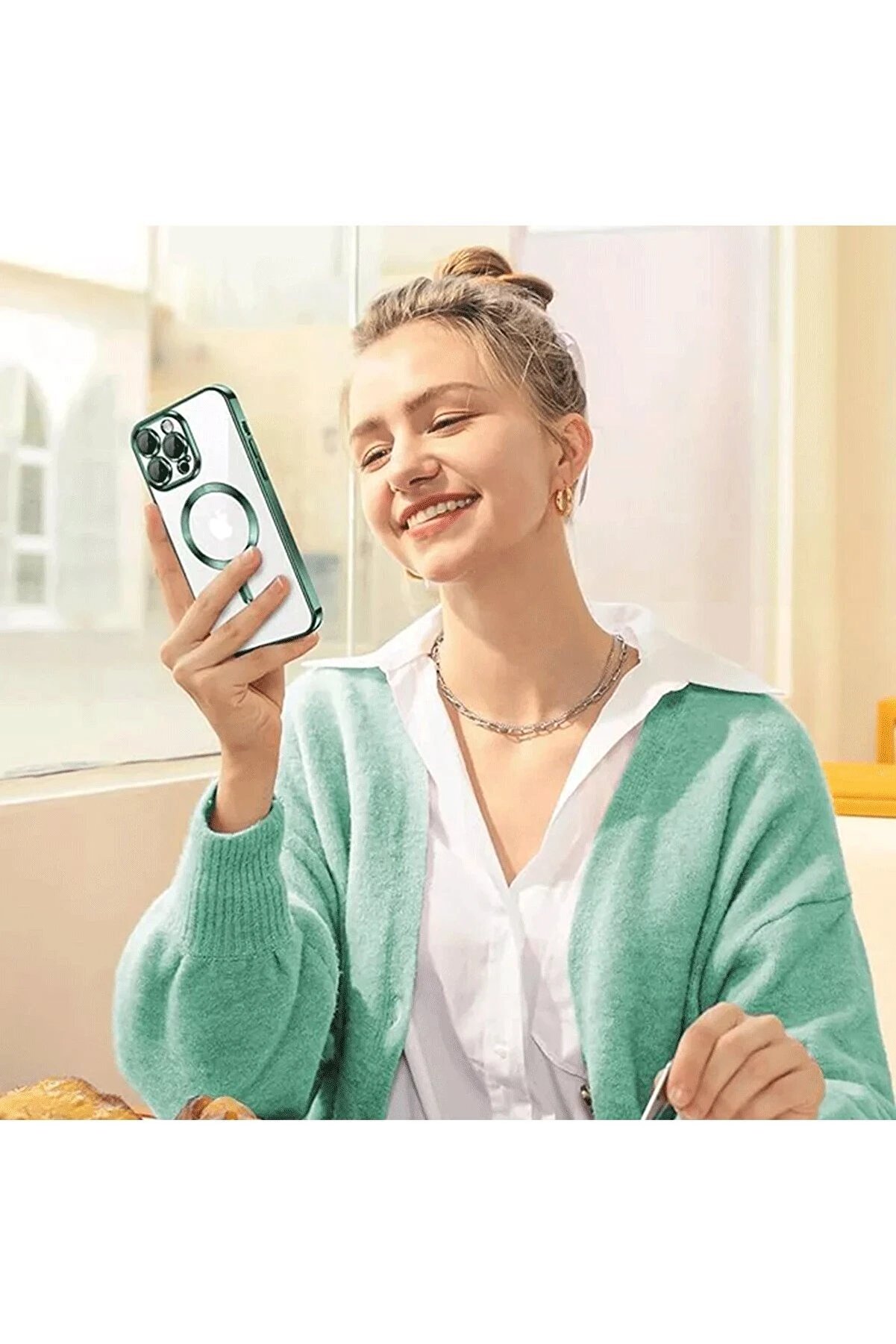 İphone 15 Pro Kılıf Kross Magneti̇csafe Kapak - Koyu Yeşi̇l - Dropx1292-8751